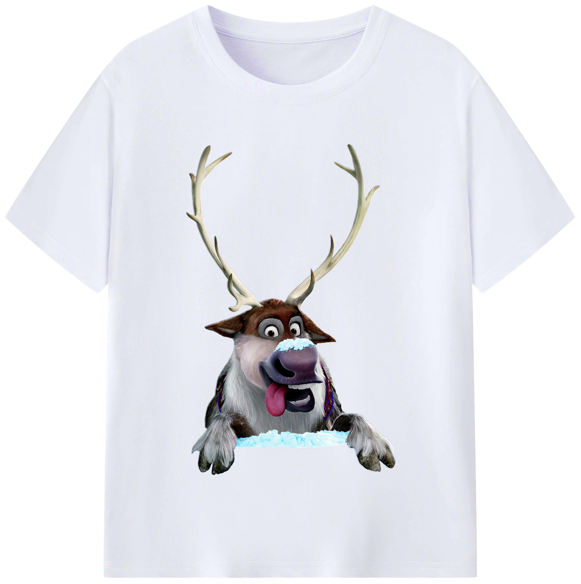 （画像用） アナと雪の女王 アンナ エルサ Frozen Anna Elsa レディースカジュアルプリントTシャツ（綿100％）