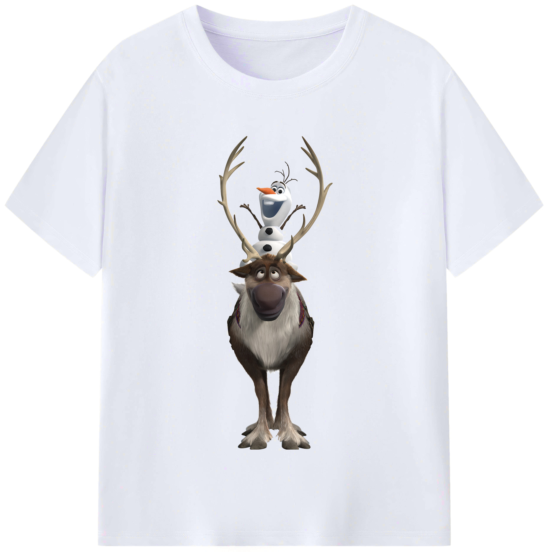 （画像用） アナと雪の女王 アンナ エルサ Frozen Anna Elsa レディースカジュアルプリントTシャツ（綿100％）