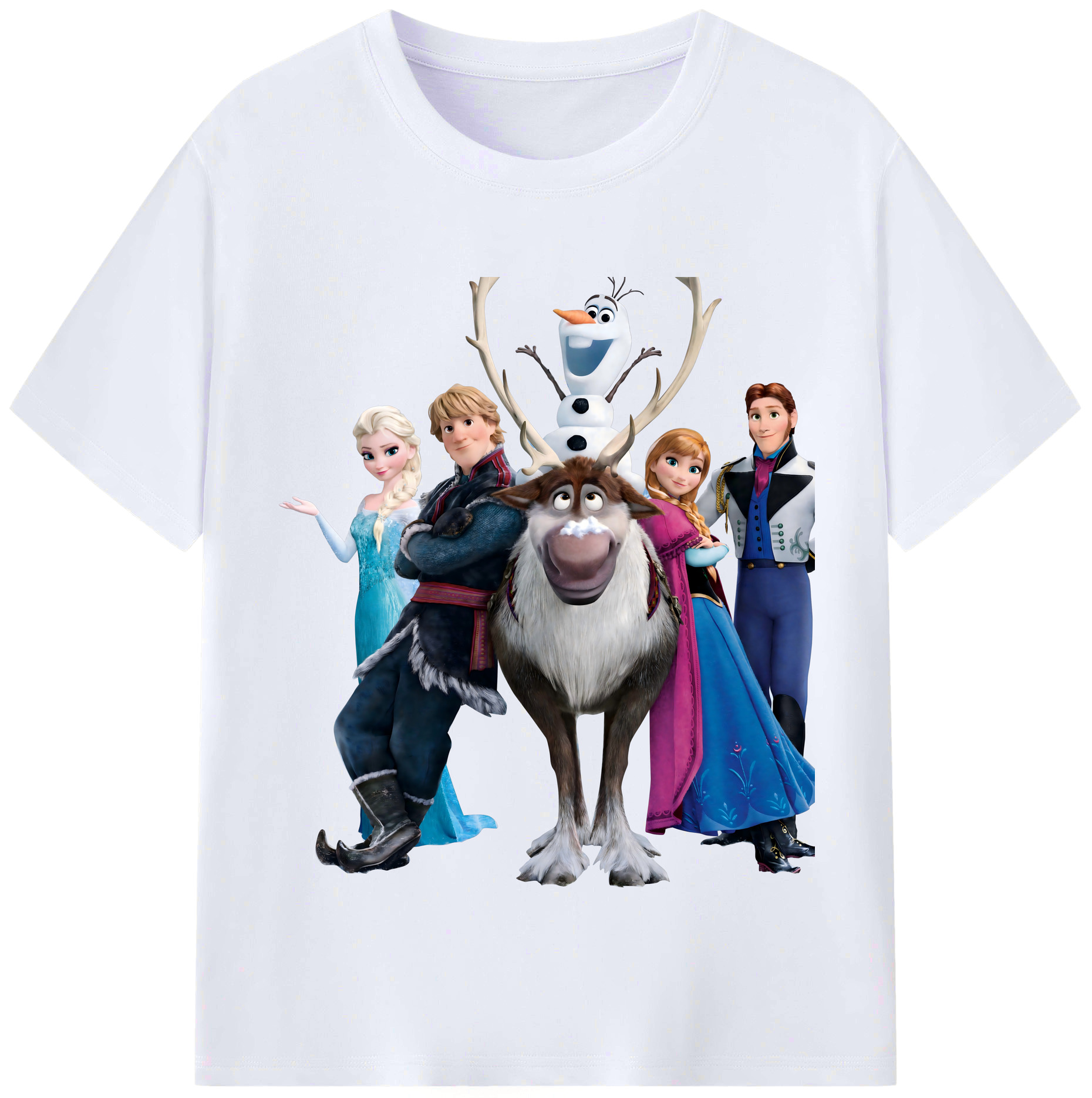 （画像用） アナと雪の女王 アンナ エルサ Frozen Anna Elsa レディースカジュアルプリントTシャツ（綿100％）