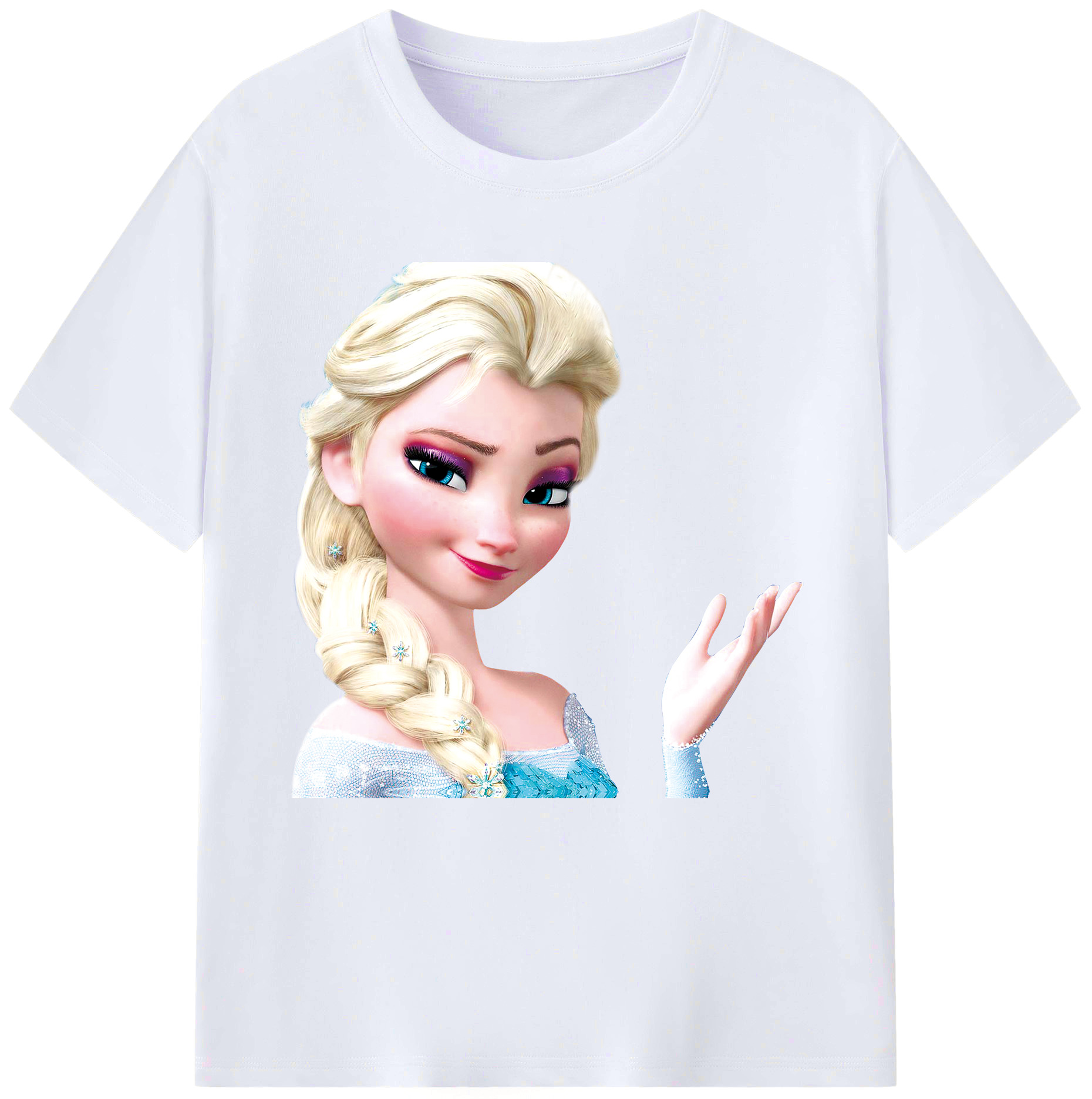 （画像用） アナと雪の女王 アンナ エルサ Frozen Anna Elsa レディースカジュアルプリントTシャツ（綿100％）