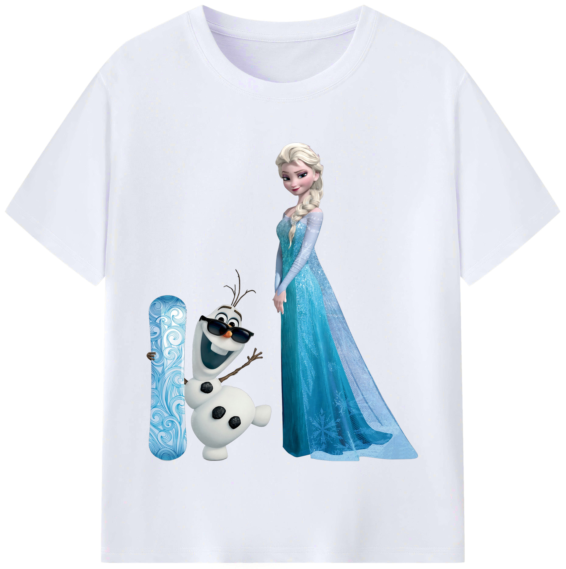 （画像用） アナと雪の女王 アンナ エルサ Frozen Anna Elsa レディースカジュアルプリントTシャツ（綿100％）