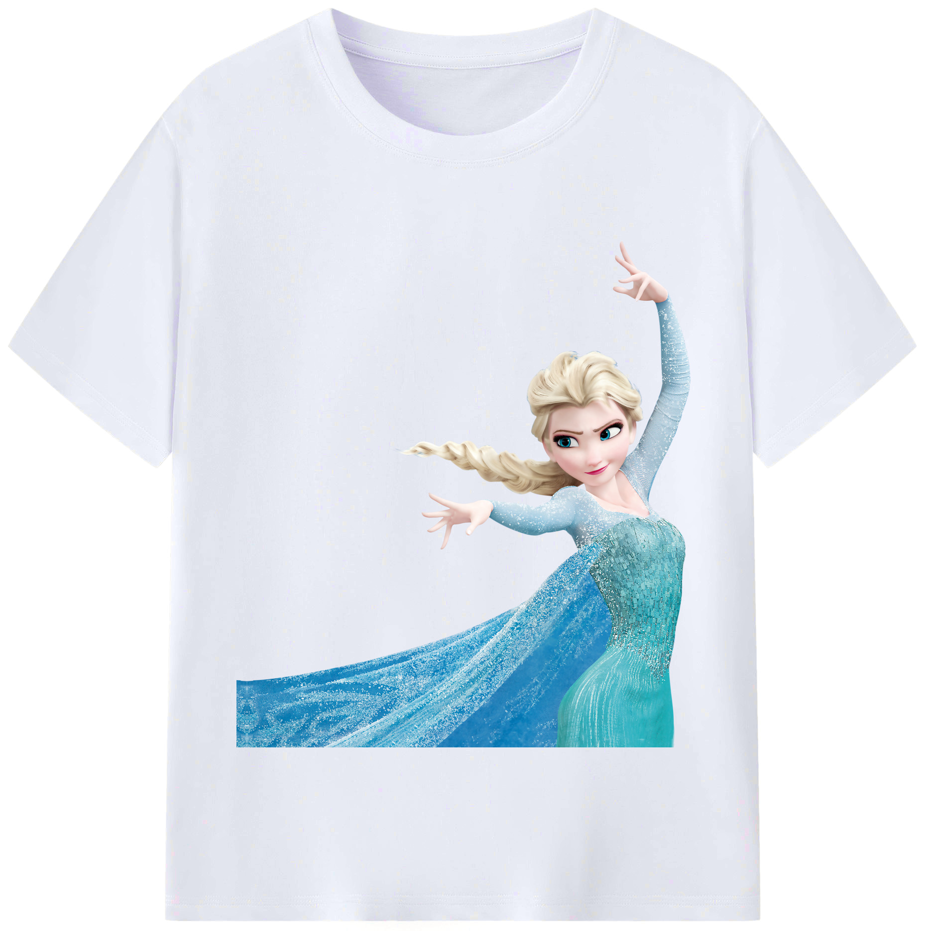 （画像用） アナと雪の女王 アンナ エルサ Frozen Anna Elsa レディースカジュアルプリントTシャツ（綿100％）