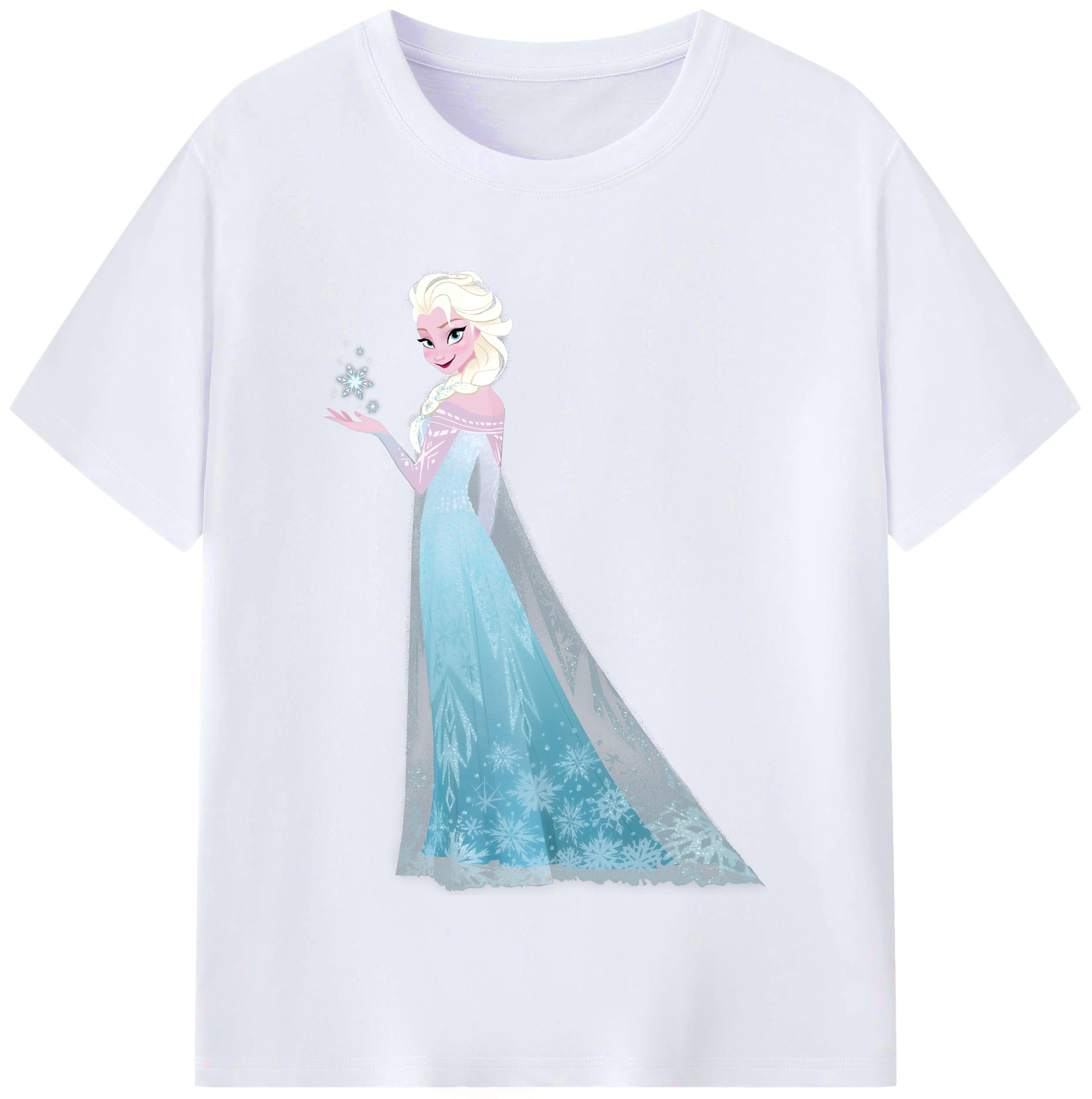 （画像用） アナと雪の女王 アンナ エルサ Frozen Anna Elsa レディースカジュアルプリントTシャツ（綿100％）