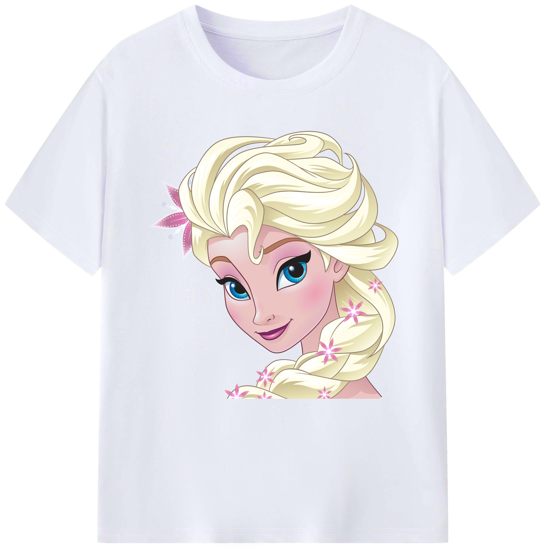 （画像用） アナと雪の女王 アンナ エルサ Frozen Anna Elsa レディースカジュアルプリントTシャツ（綿100％）