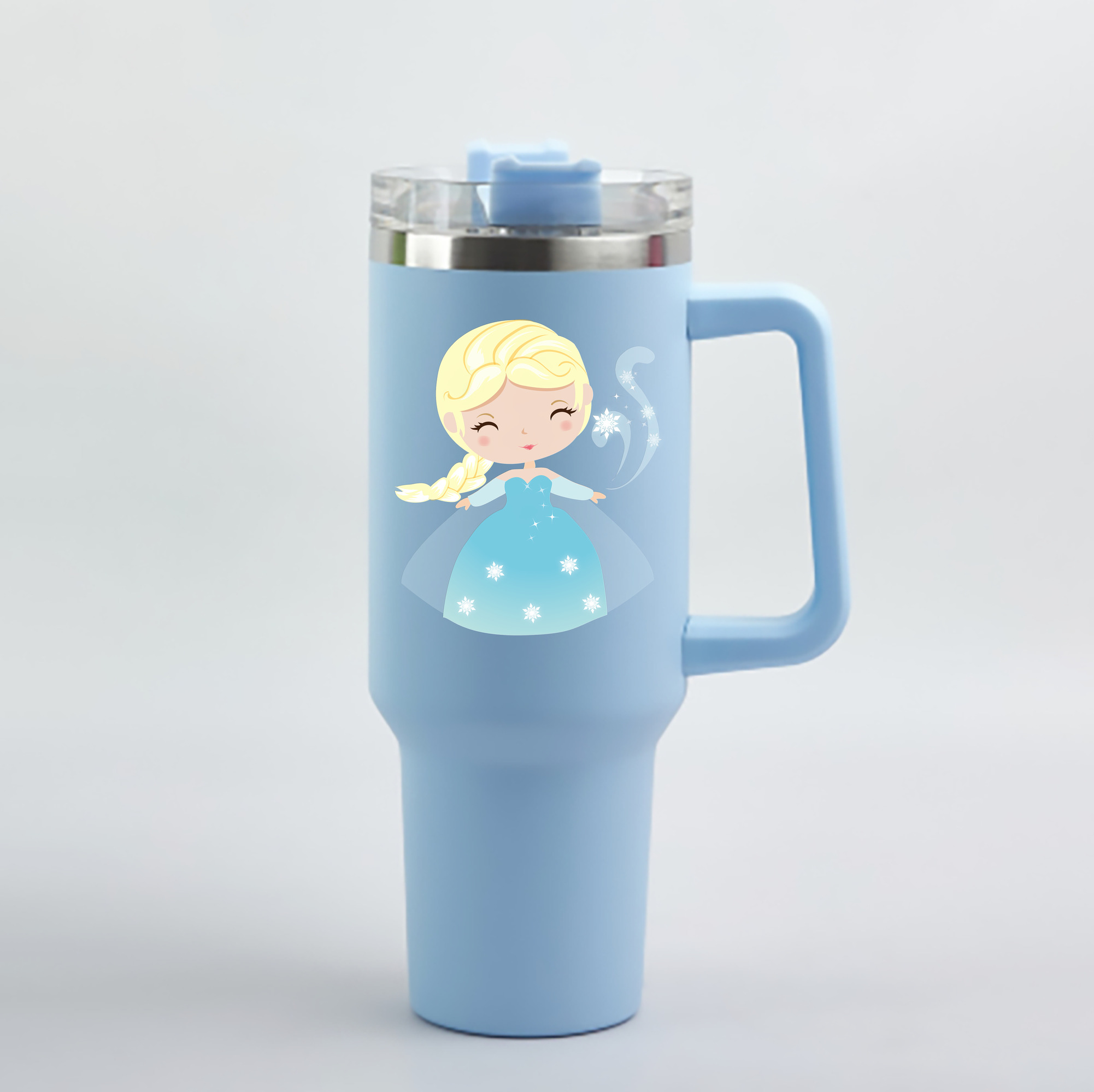 （画像用） アナと雪の女王 アンナ エルサ Frozen Anna Elsa 1200mL車用タンブラー - クリスタルステッカー（プラスチックストロー付き）