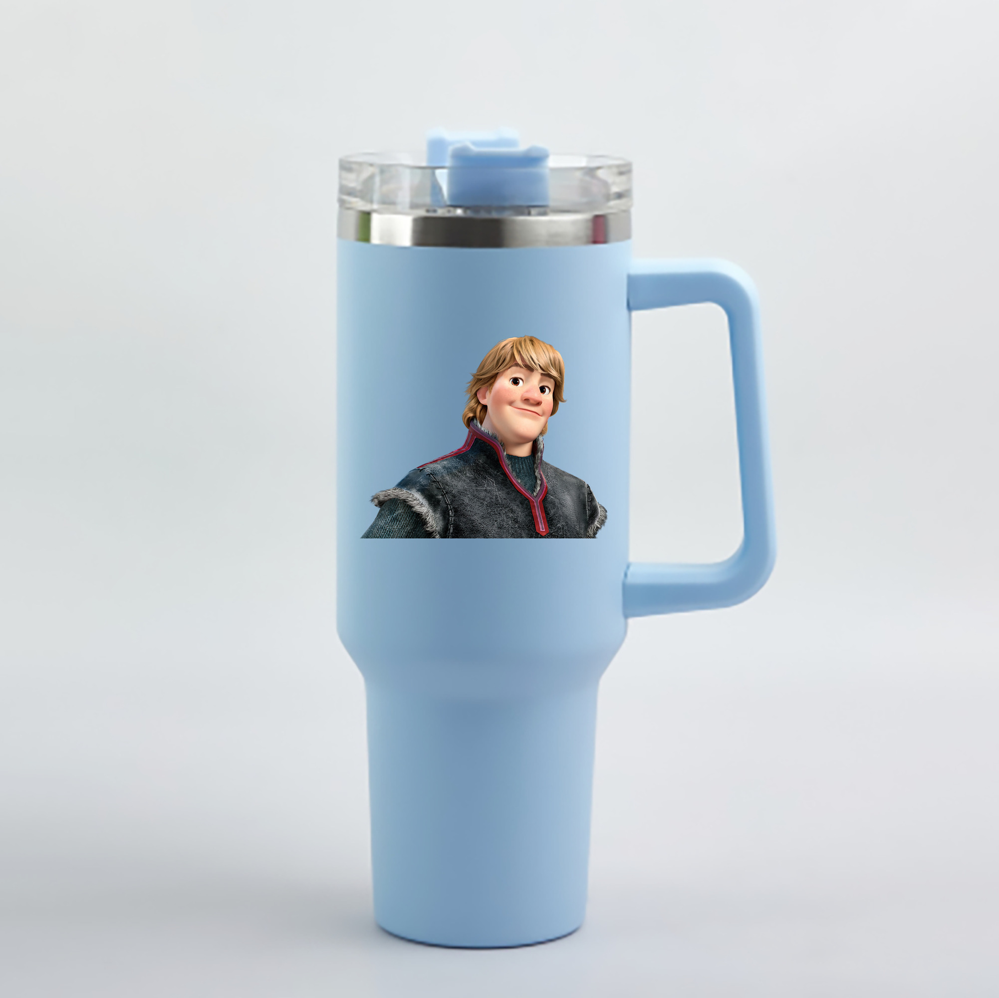 （画像用） アナと雪の女王 アンナ エルサ Frozen Anna Elsa 1200mL車用タンブラー - クリスタルステッカー（プラスチックストロー付き）