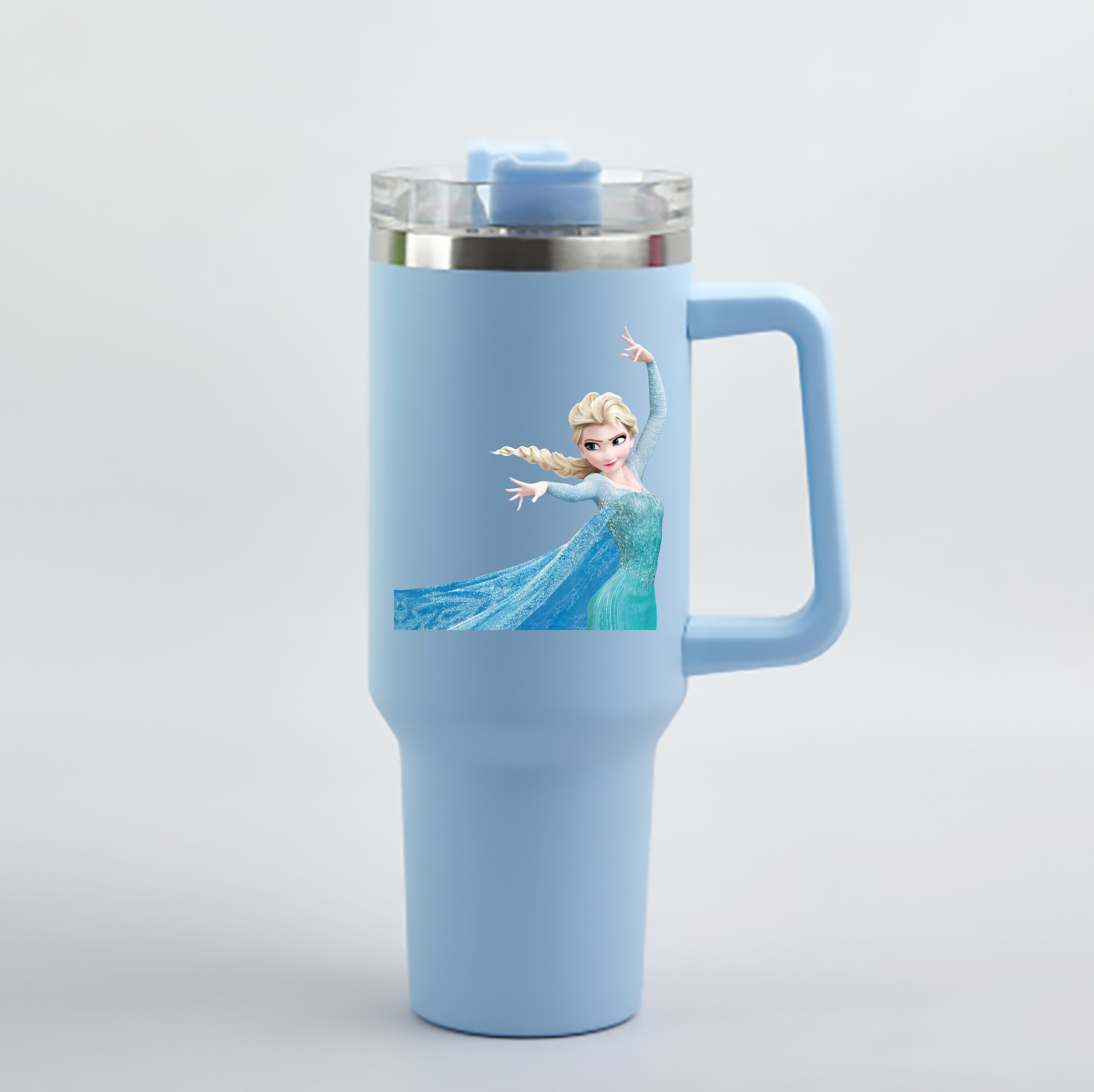 （画像用） アナと雪の女王 アンナ エルサ Frozen Anna Elsa 1200mL車用タンブラー - クリスタルステッカー（プラスチックストロー付き）