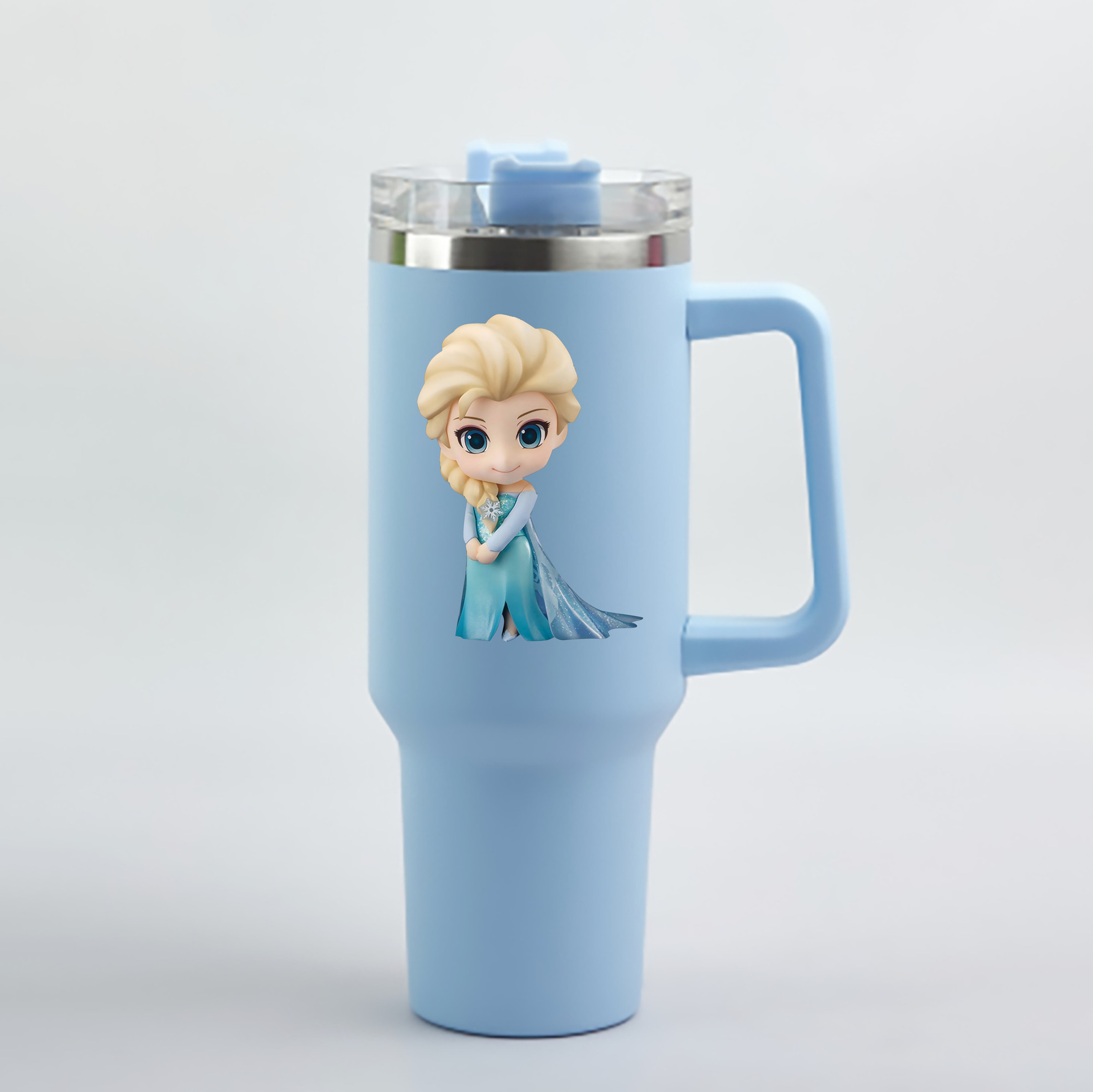 （画像用） アナと雪の女王 アンナ エルサ Frozen Anna Elsa 1200mL車用タンブラー - クリスタルステッカー（プラスチックストロー付き）