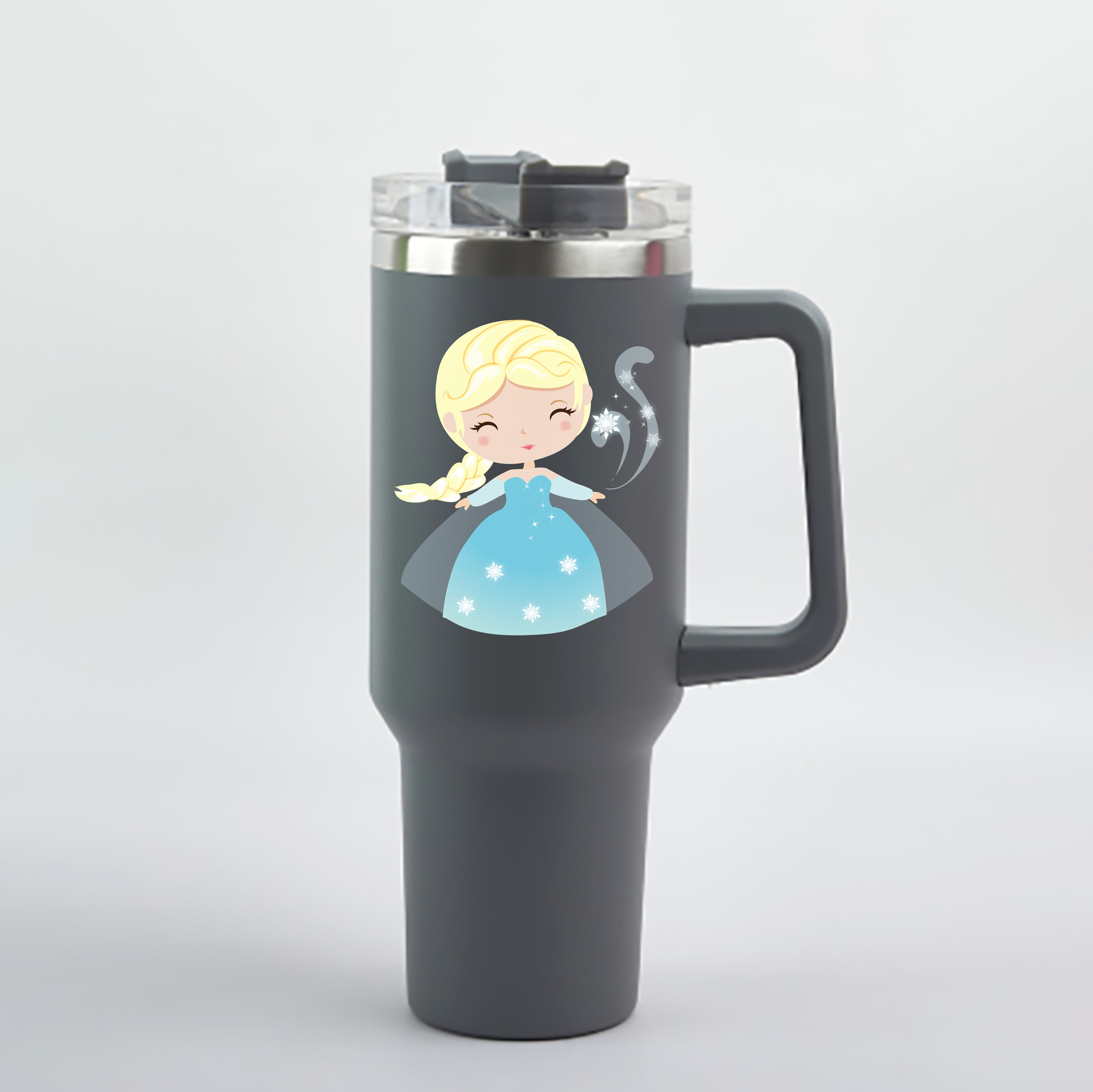 （画像用） アナと雪の女王 アンナ エルサ Frozen Anna Elsa 1200mL車用タンブラー - クリスタルステッカー（プラスチックストロー付き）