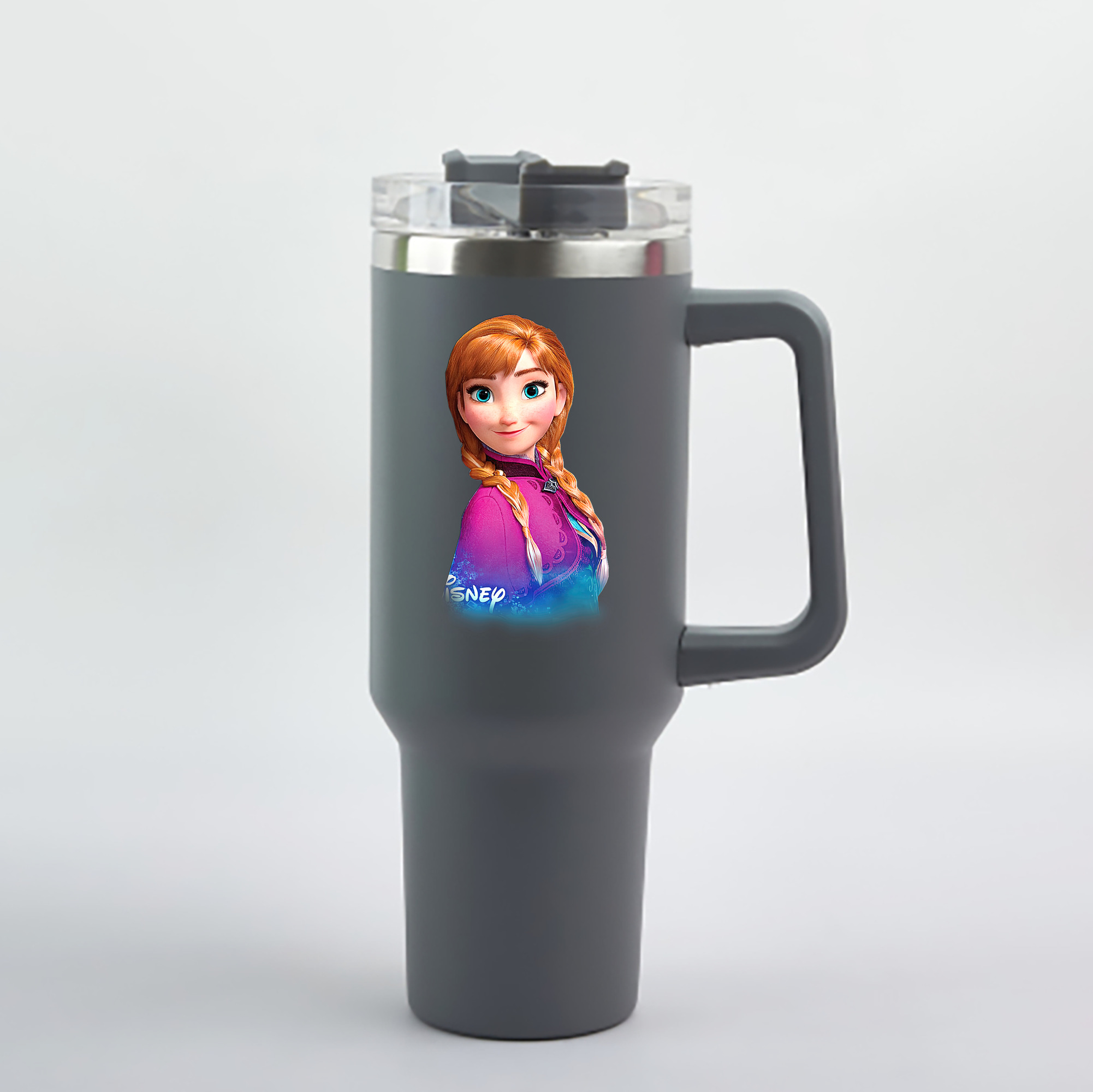（画像用） アナと雪の女王 アンナ エルサ Frozen Anna Elsa 1200mL車用タンブラー - クリスタルステッカー（プラスチックストロー付き）