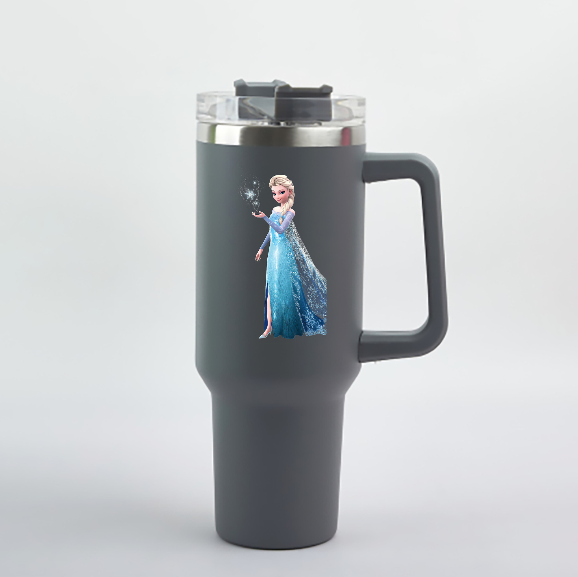 （画像用） アナと雪の女王 アンナ エルサ Frozen Anna Elsa 1200mL車用タンブラー - クリスタルステッカー（プラスチックストロー付き）