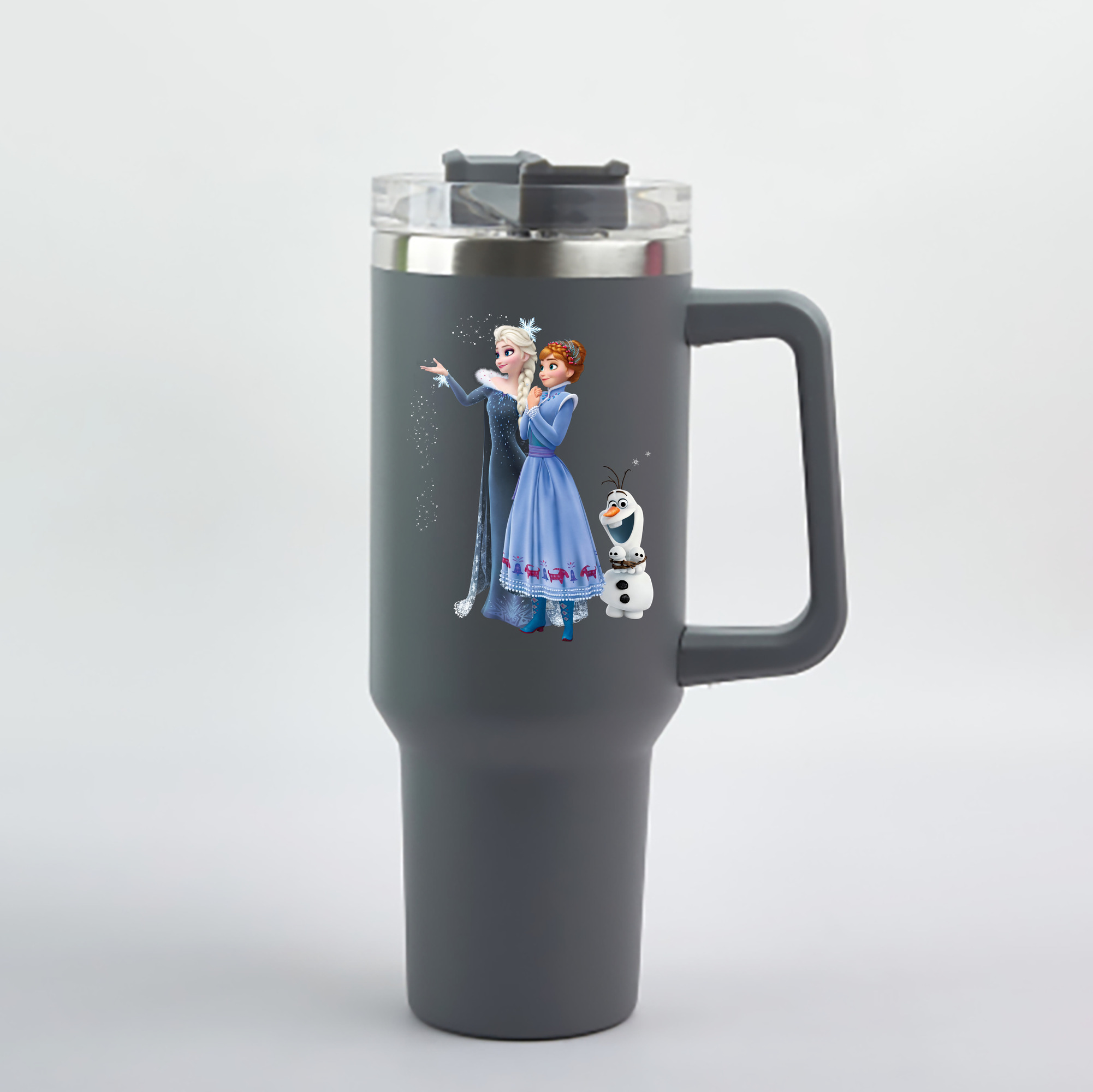 （画像用） アナと雪の女王 アンナ エルサ Frozen Anna Elsa 1200mL車用タンブラー - クリスタルステッカー（プラスチックストロー付き）