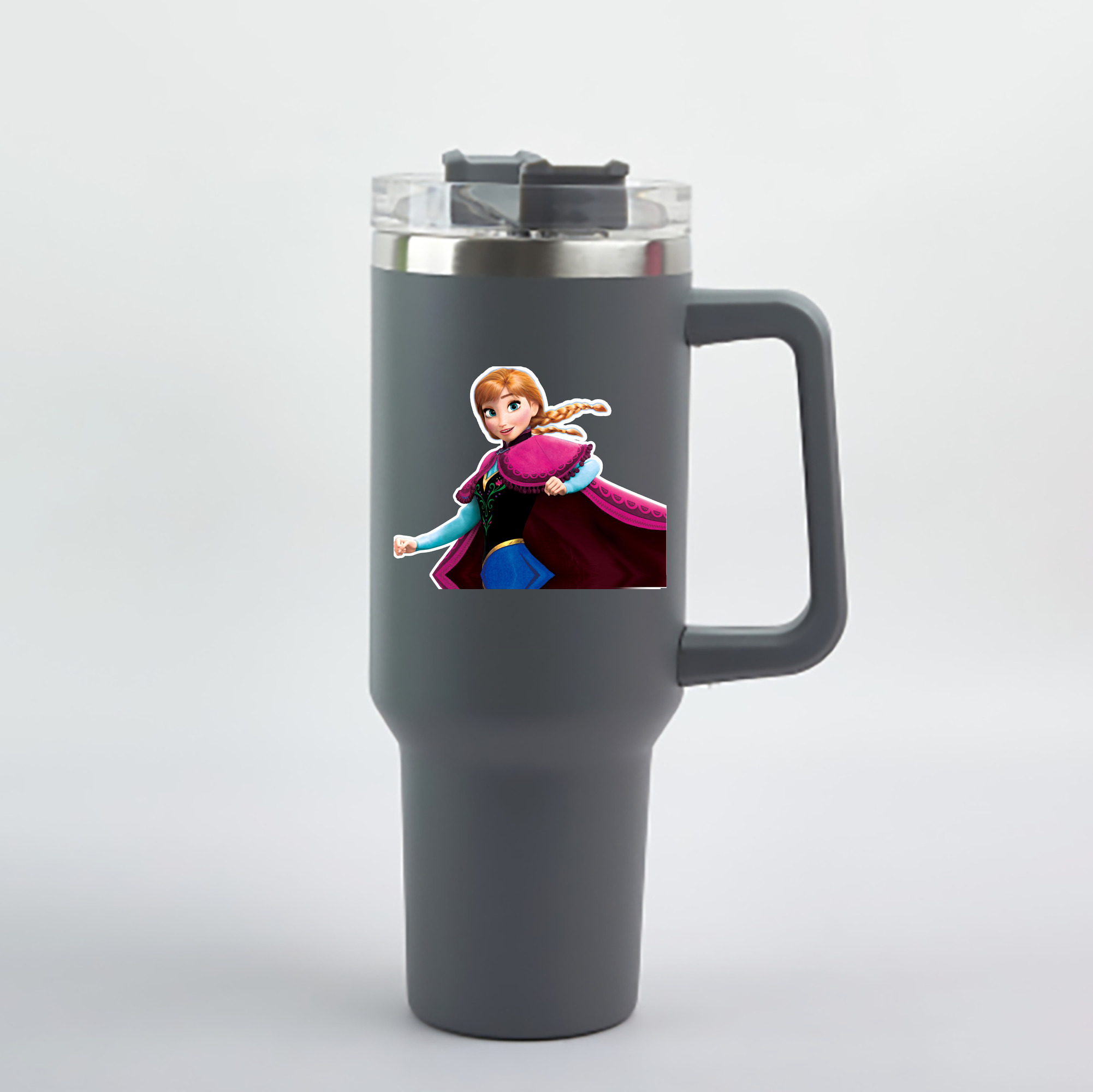 （画像用） アナと雪の女王 アンナ エルサ Frozen Anna Elsa 1200mL車用タンブラー - クリスタルステッカー（プラスチックストロー付き）