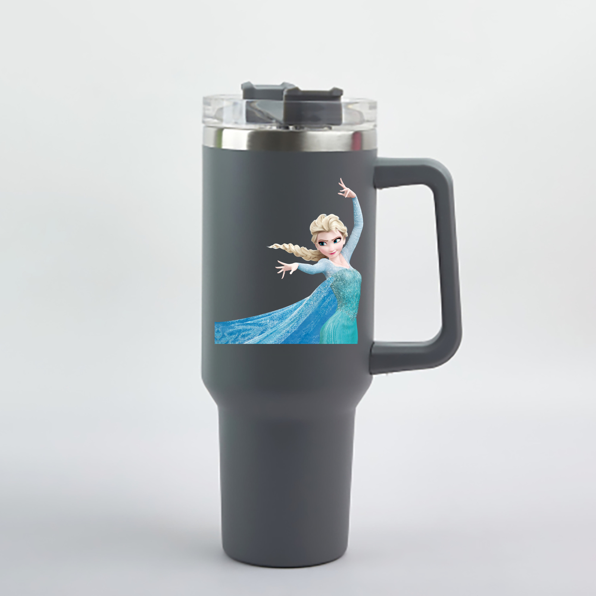 （画像用） アナと雪の女王 アンナ エルサ Frozen Anna Elsa 1200mL車用タンブラー - クリスタルステッカー（プラスチックストロー付き）