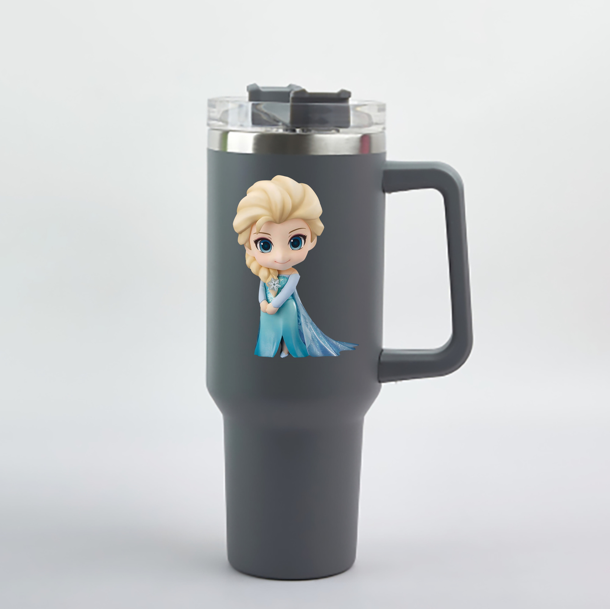 （画像用） アナと雪の女王 アンナ エルサ Frozen Anna Elsa 1200mL車用タンブラー - クリスタルステッカー（プラスチックストロー付き）