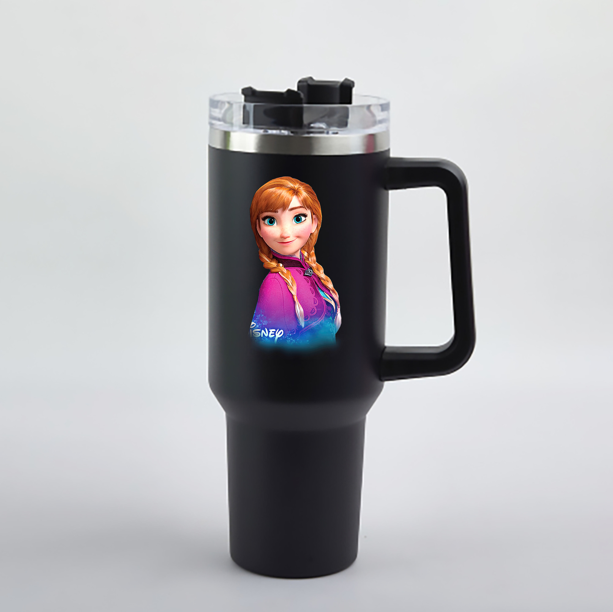 （画像用） アナと雪の女王 アンナ エルサ Frozen Anna Elsa 1200mL車用タンブラー - クリスタルステッカー（プラスチックストロー付き）