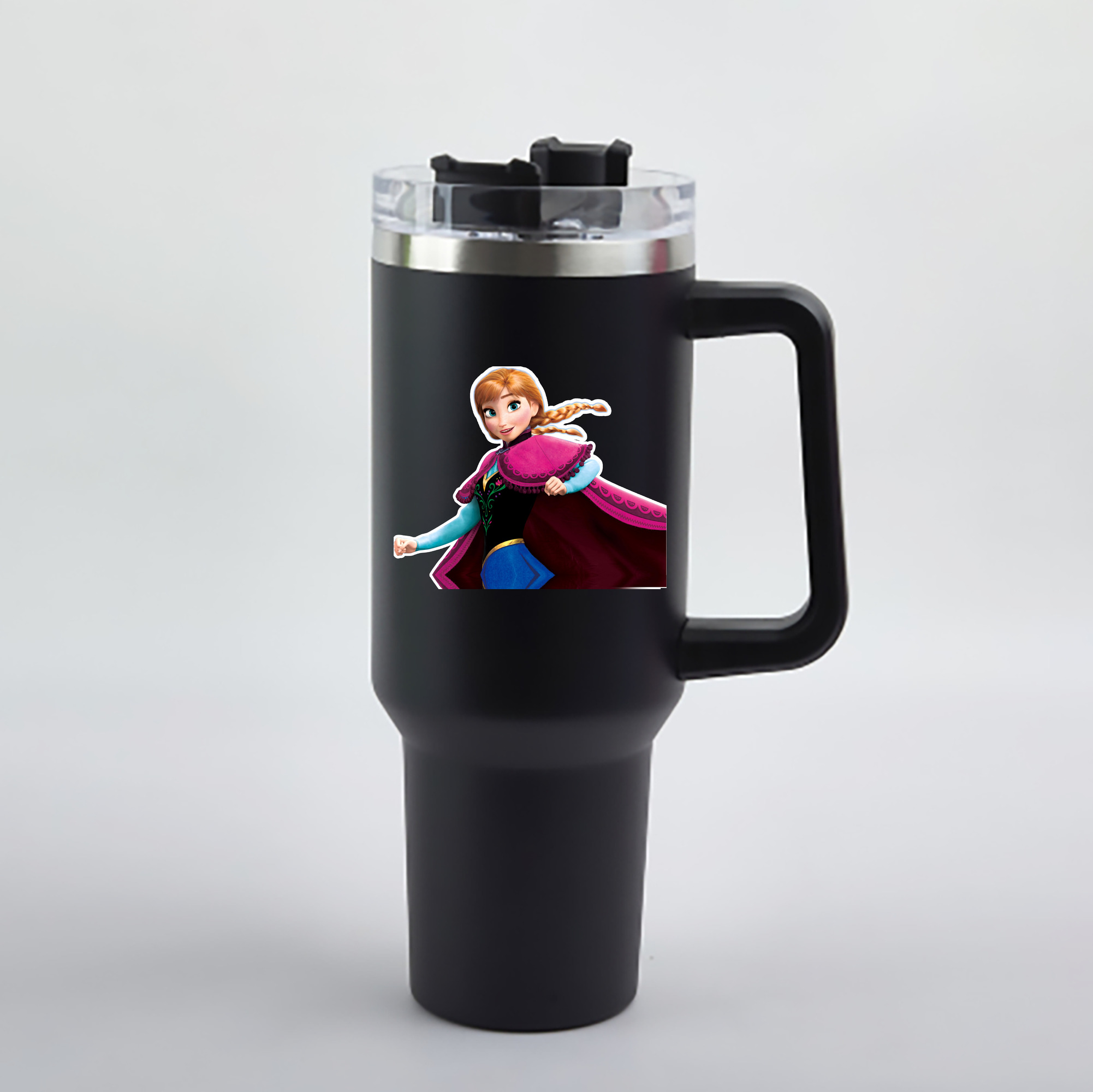 （画像用） アナと雪の女王 アンナ エルサ Frozen Anna Elsa 1200mL車用タンブラー - クリスタルステッカー（プラスチックストロー付き）