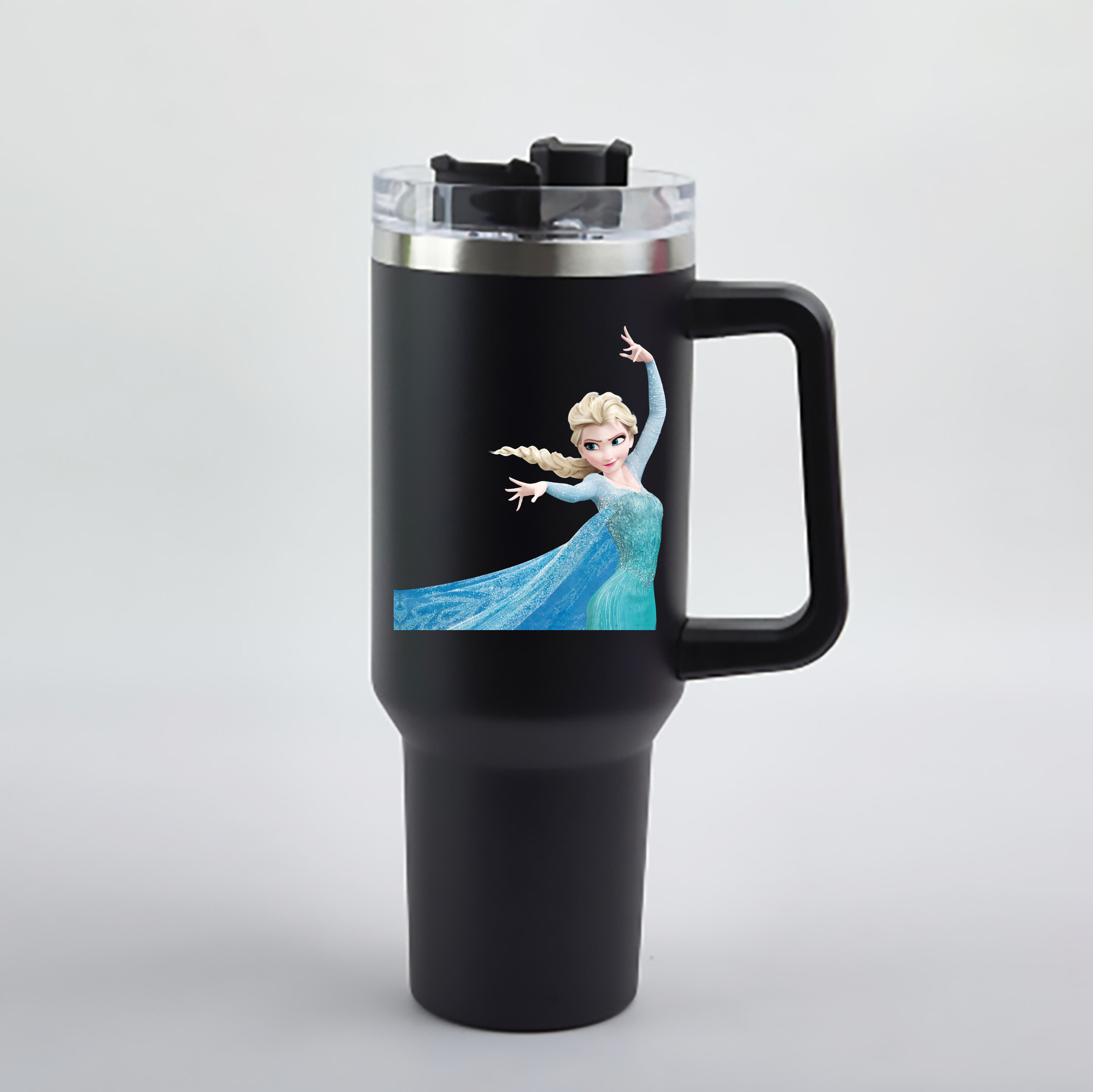 （画像用） アナと雪の女王 アンナ エルサ Frozen Anna Elsa 1200mL車用タンブラー - クリスタルステッカー（プラスチックストロー付き）