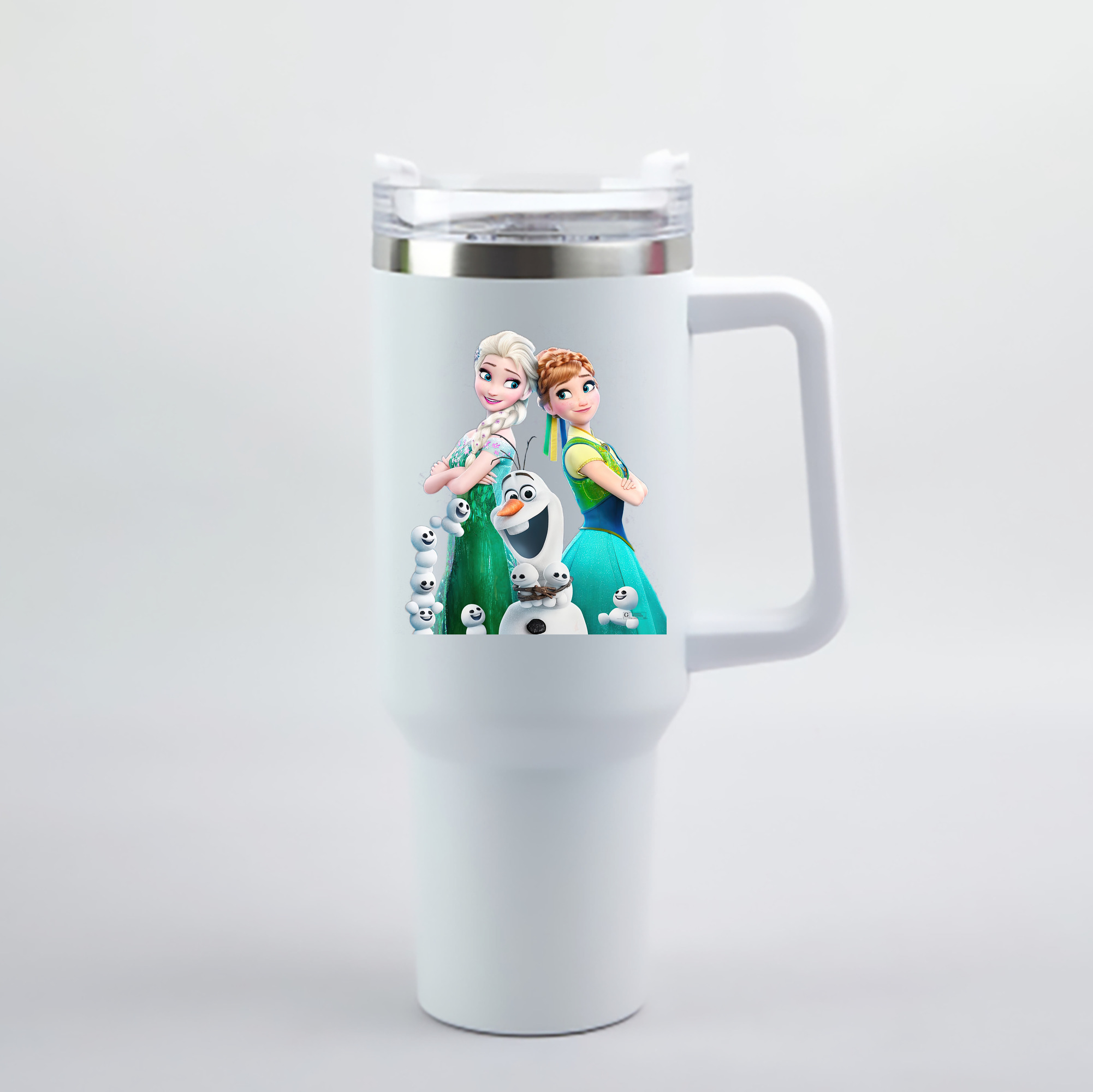 （画像用） アナと雪の女王 アンナ エルサ Frozen Anna Elsa 1200mL車用タンブラー - クリスタルステッカー（プラスチックストロー付き）