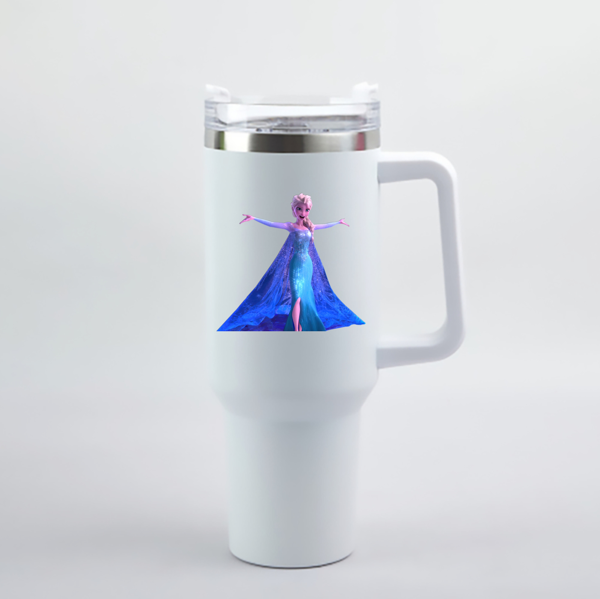 （画像用） アナと雪の女王 アンナ エルサ Frozen Anna Elsa 1200mL車用タンブラー - クリスタルステッカー（プラスチックストロー付き）