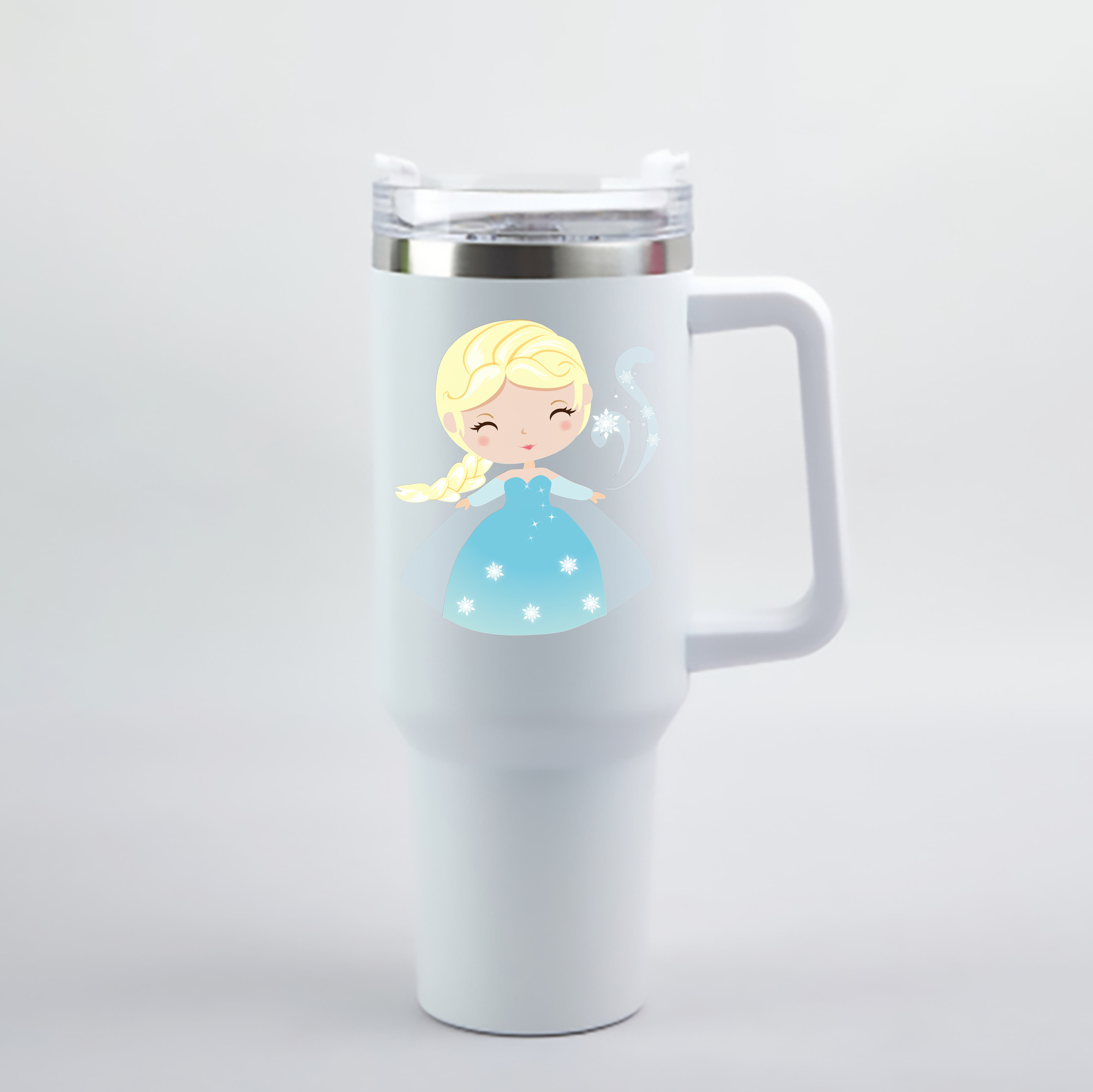 （画像用） アナと雪の女王 アンナ エルサ Frozen Anna Elsa 1200mL車用タンブラー - クリスタルステッカー（プラスチックストロー付き）