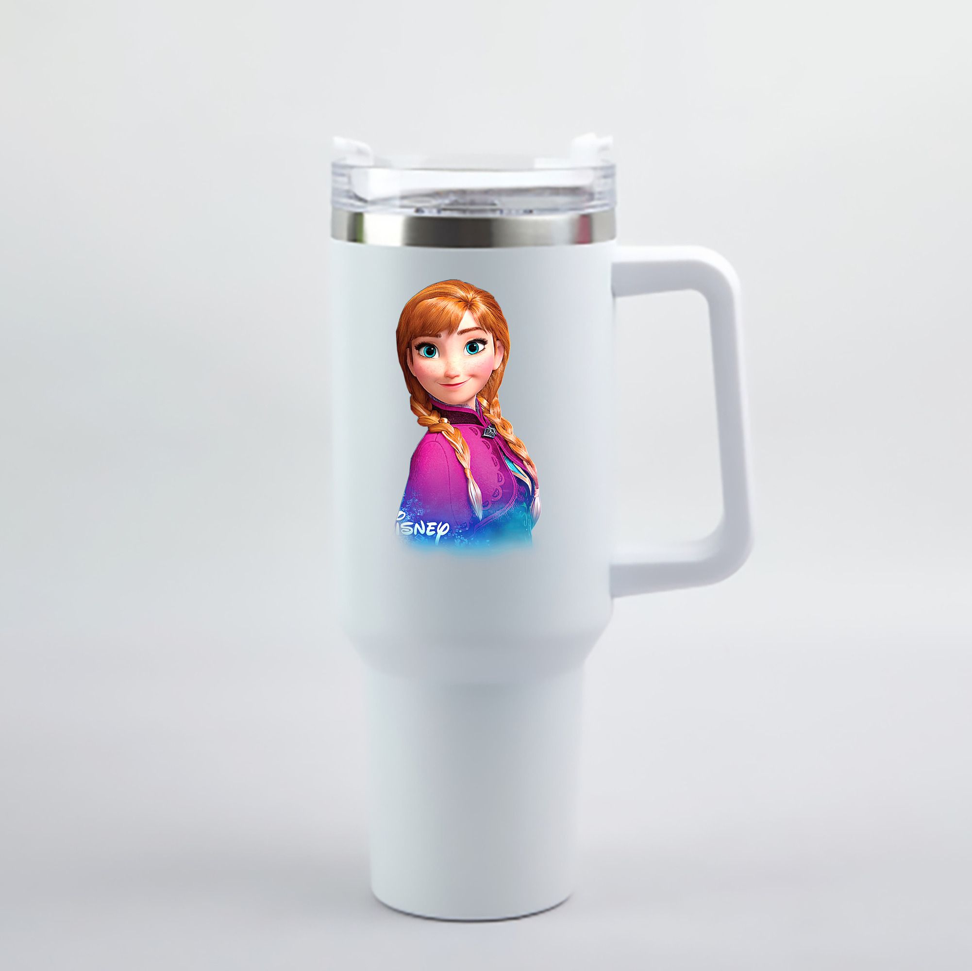 （画像用） アナと雪の女王 アンナ エルサ Frozen Anna Elsa 1200mL車用タンブラー - クリスタルステッカー（プラスチックストロー付き）