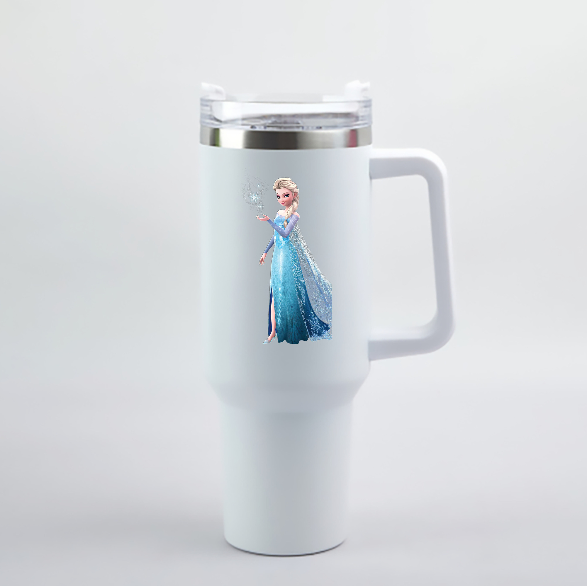 （画像用） アナと雪の女王 アンナ エルサ Frozen Anna Elsa 1200mL車用タンブラー - クリスタルステッカー（プラスチックストロー付き）