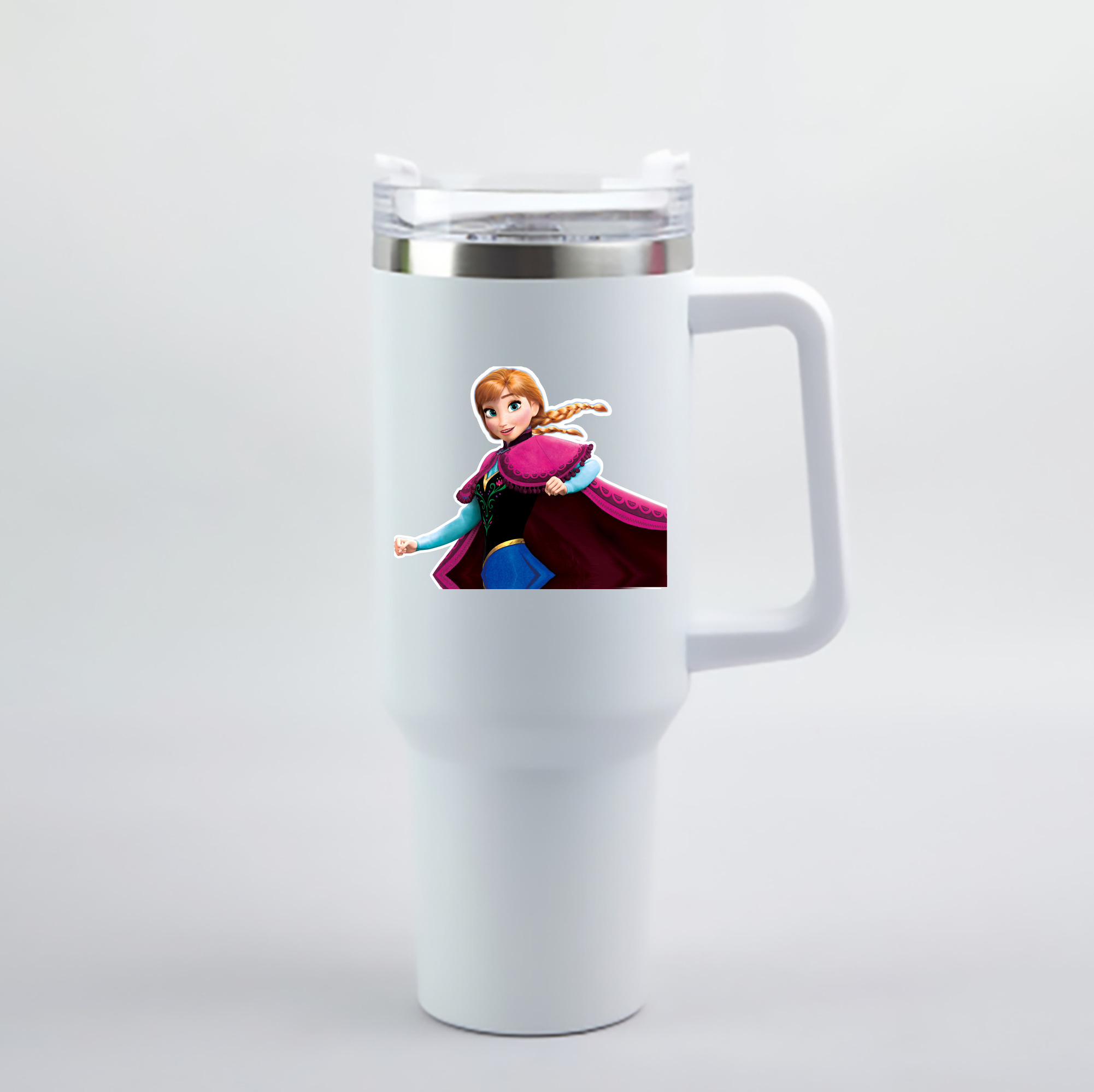 （画像用） アナと雪の女王 アンナ エルサ Frozen Anna Elsa 1200mL車用タンブラー - クリスタルステッカー（プラスチックストロー付き）