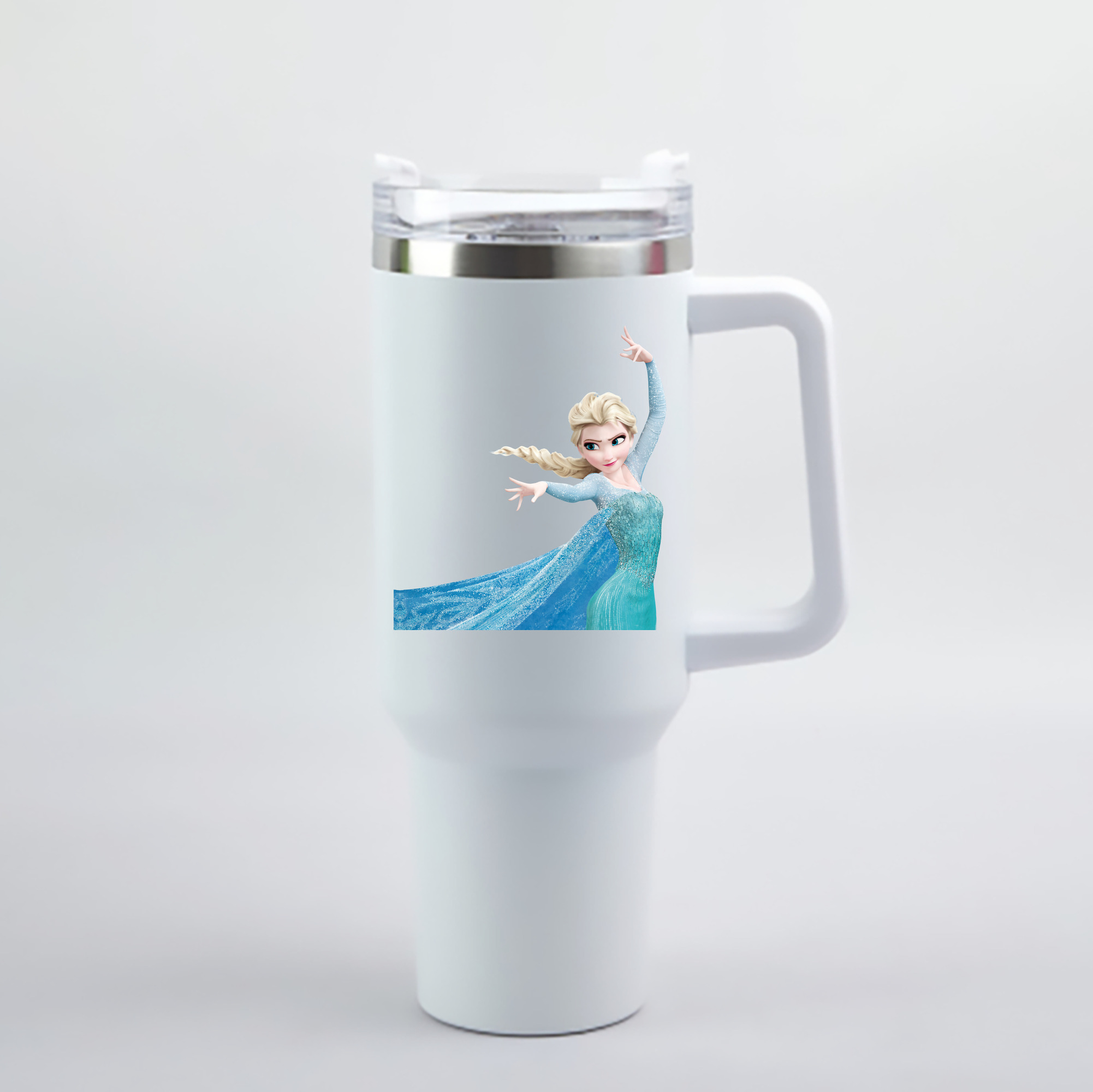 （画像用） アナと雪の女王 アンナ エルサ Frozen Anna Elsa 1200mL車用タンブラー - クリスタルステッカー（プラスチックストロー付き）