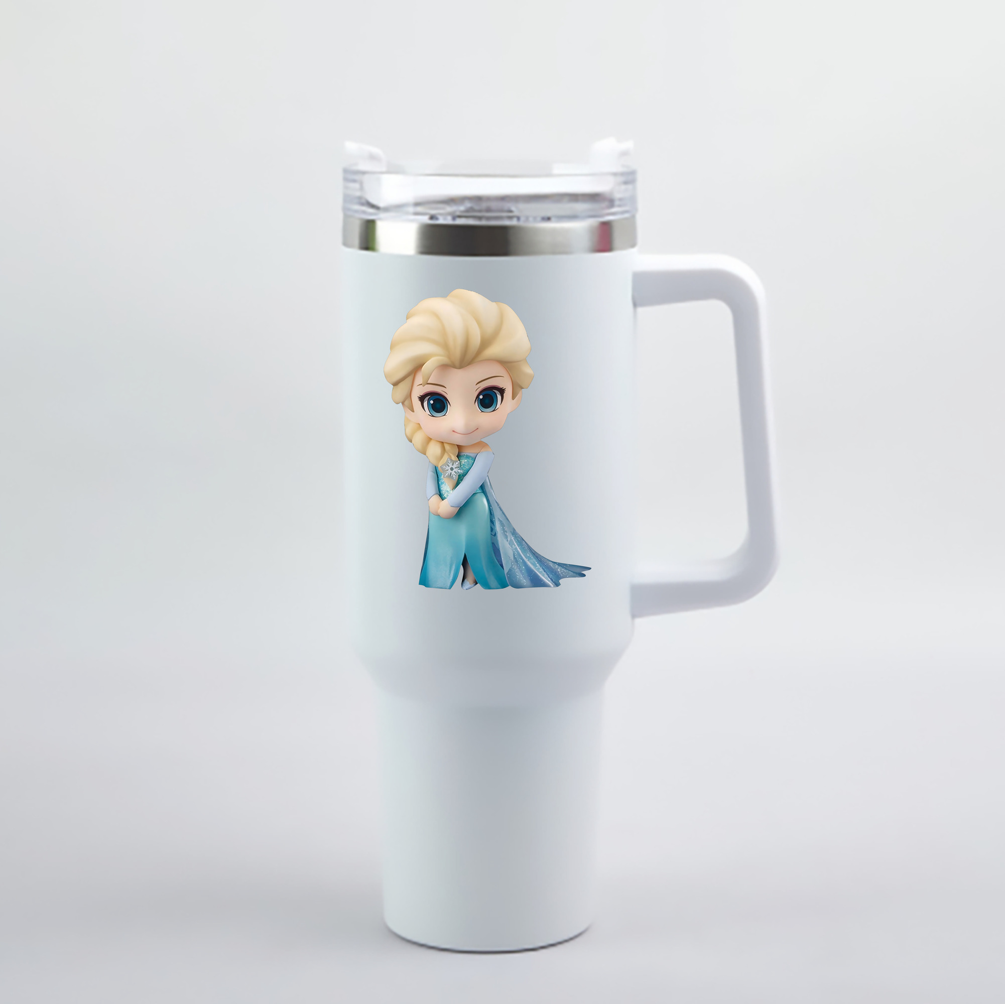 （画像用） アナと雪の女王 アンナ エルサ Frozen Anna Elsa 1200mL車用タンブラー - クリスタルステッカー（プラスチックストロー付き）