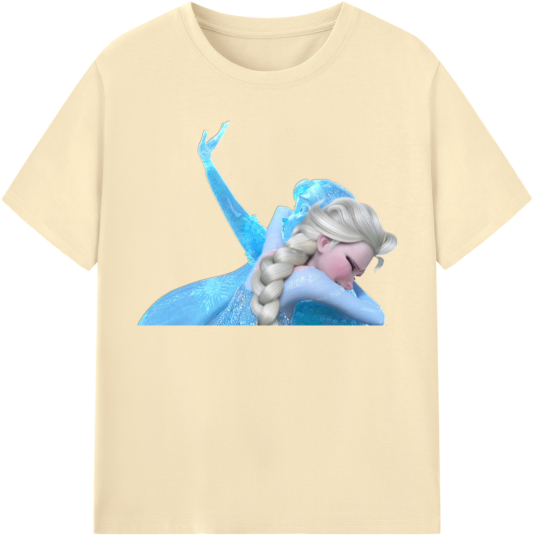 （画像用） アナと雪の女王 アンナ エルサ Frozen Anna Elsa 綿100％半袖Tシャツ（フロントプリント）