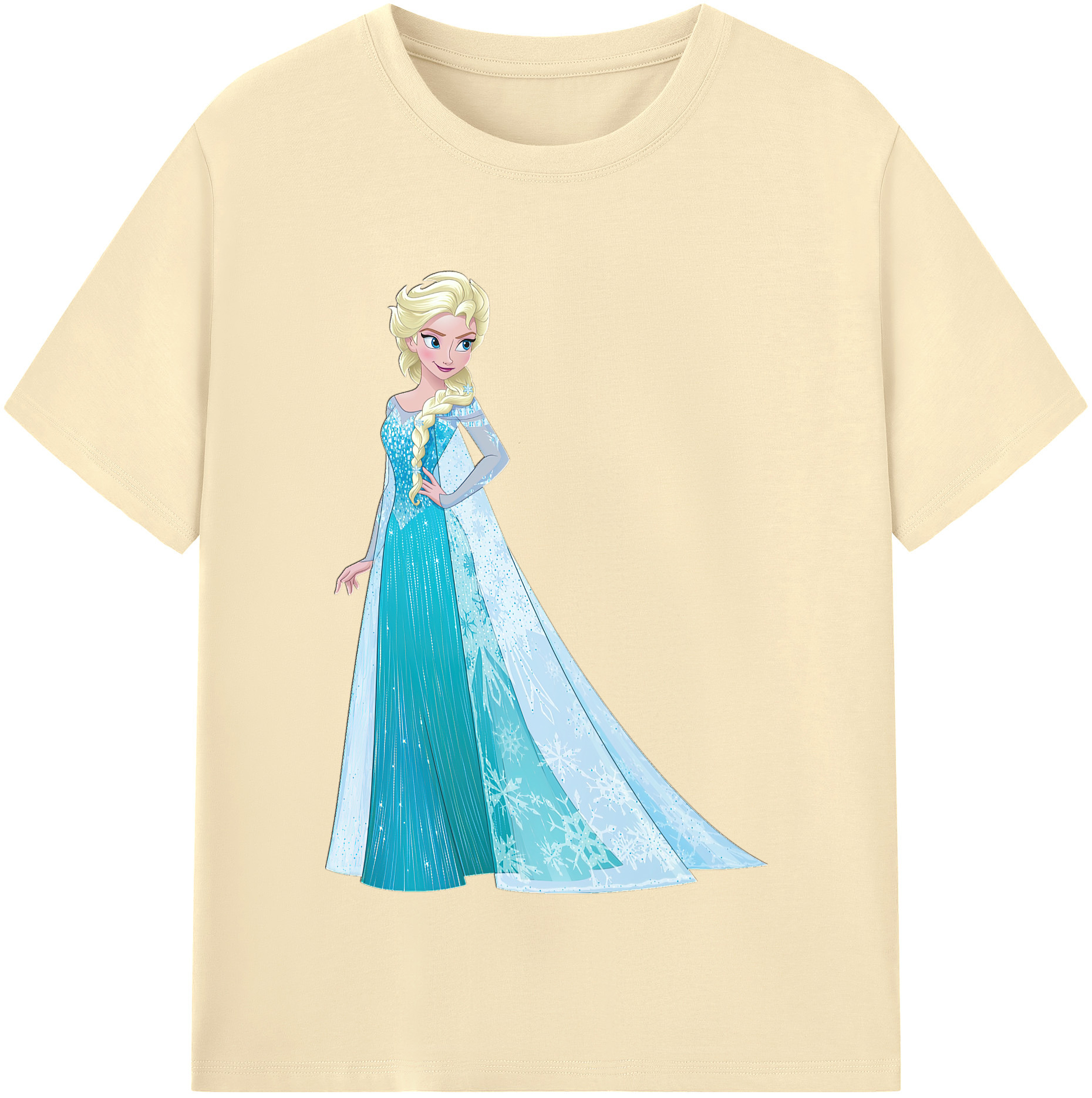 アナと雪の女王 アンナ エルサ Frozen Anna Elsa 綿100％半袖Tシャツ（フロントプリント）