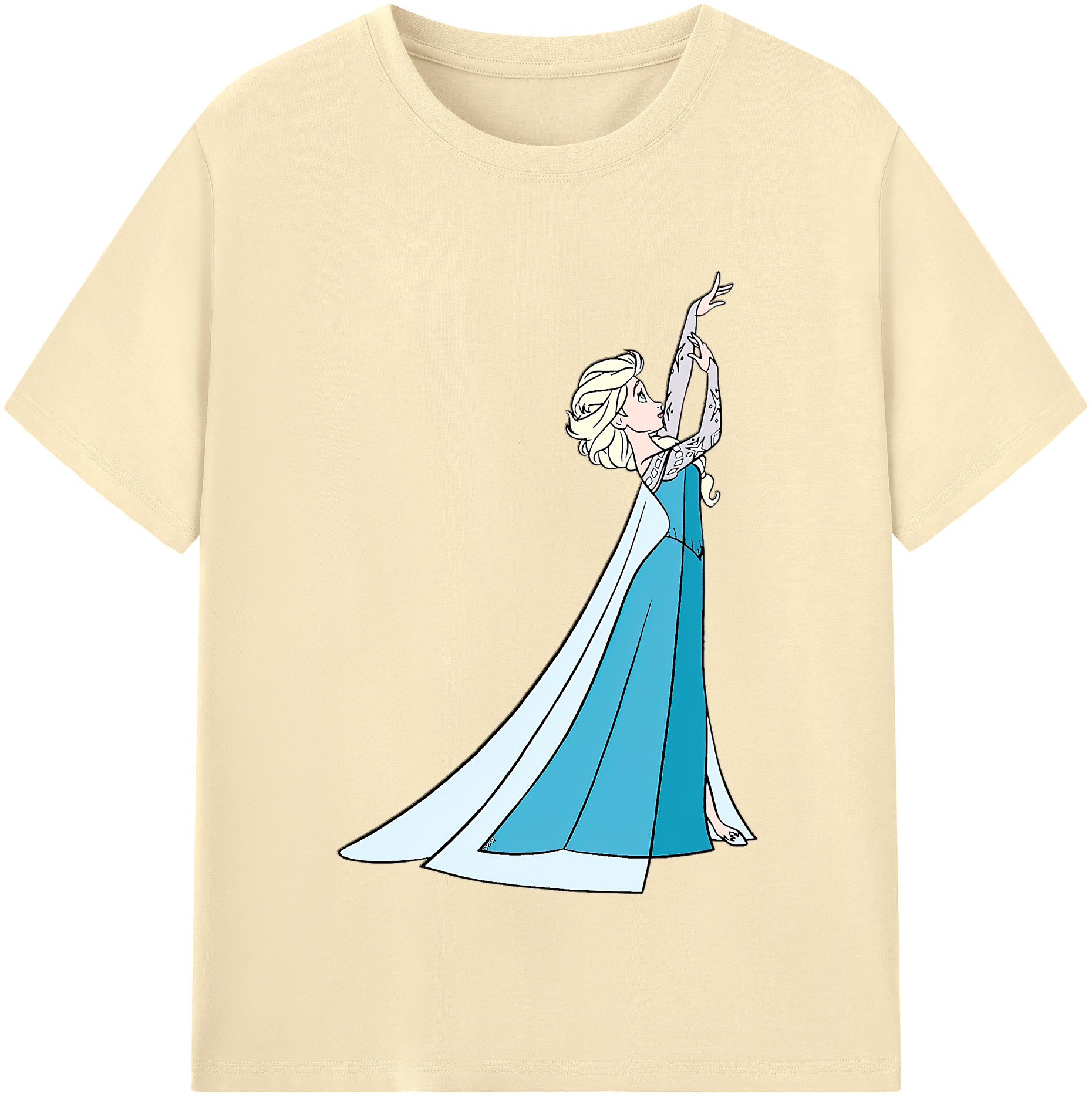 （画像用） アナと雪の女王 アンナ エルサ Frozen Anna Elsa 綿100％半袖Tシャツ（フロントプリント）