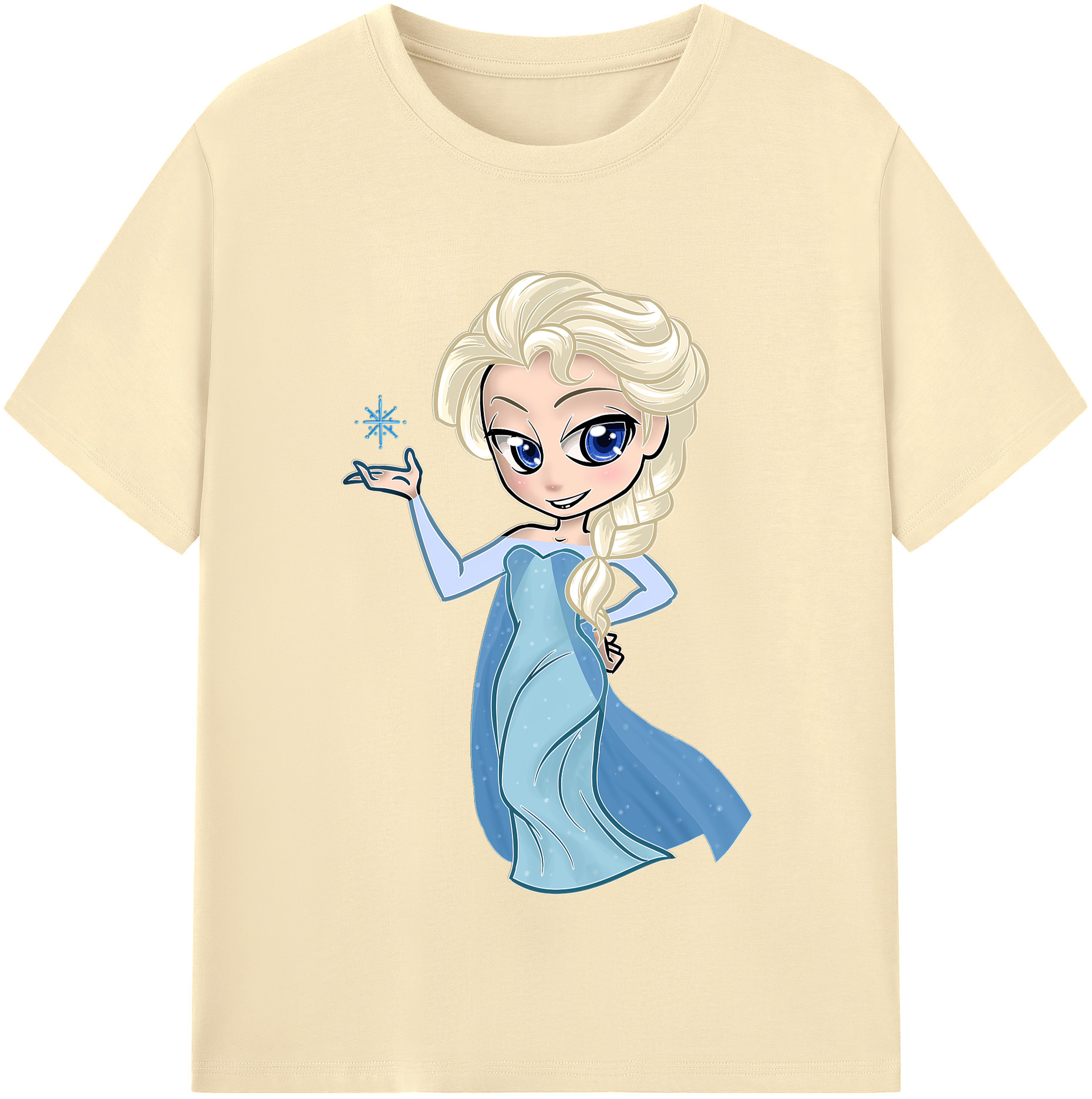 （画像用） アナと雪の女王 アンナ エルサ Frozen Anna Elsa 綿100％半袖Tシャツ（フロントプリント）
