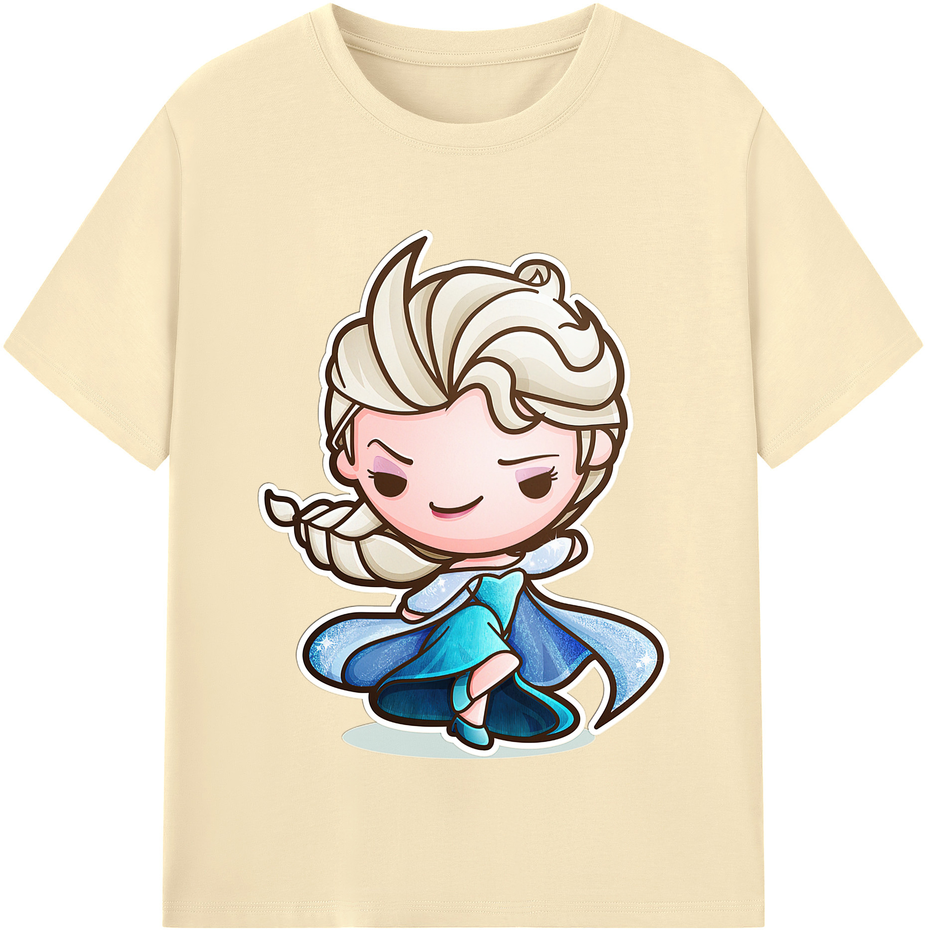 （画像用） アナと雪の女王 アンナ エルサ Frozen Anna Elsa 綿100％半袖Tシャツ（フロントプリント）