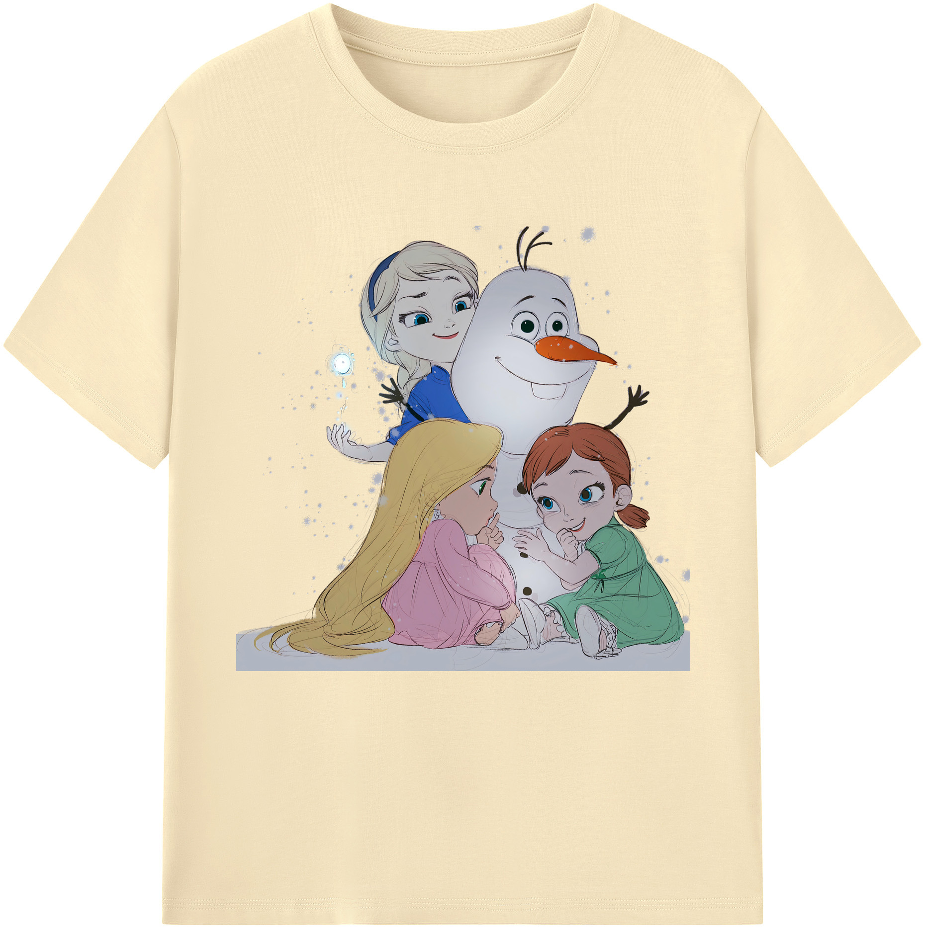 （画像用） アナと雪の女王 アンナ エルサ Frozen Anna Elsa 綿100％半袖Tシャツ（フロントプリント）