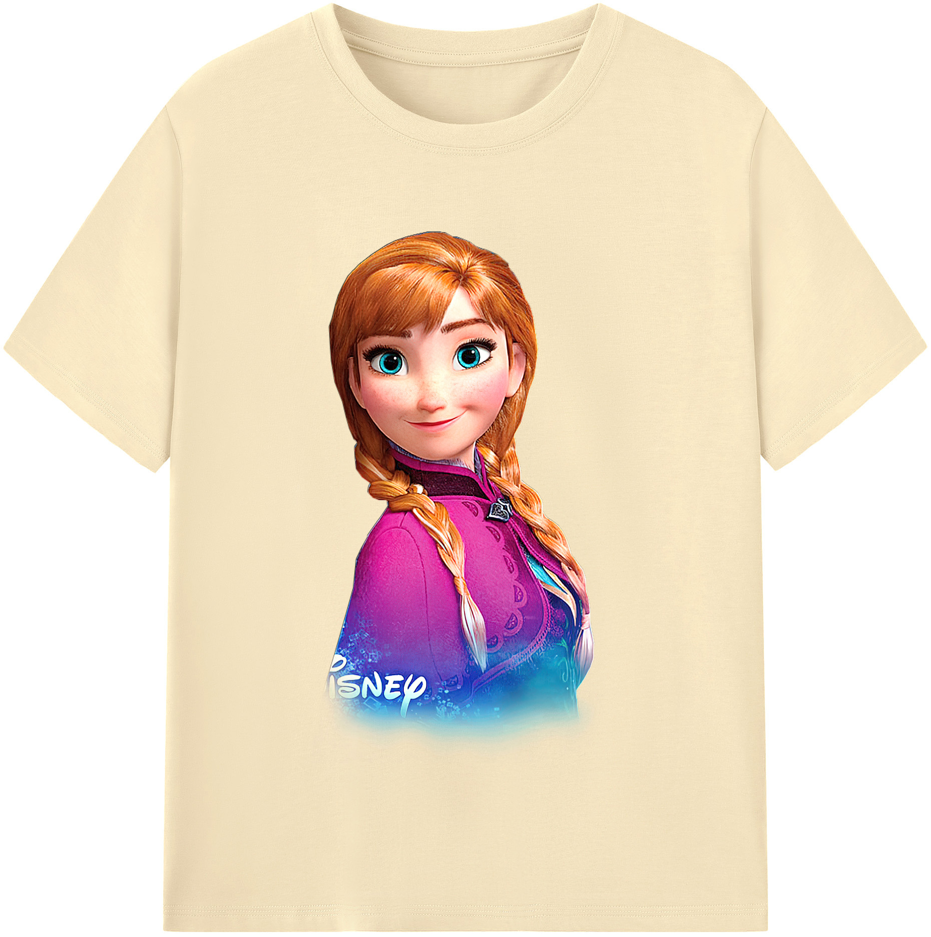（画像用） アナと雪の女王 アンナ エルサ Frozen Anna Elsa 綿100％半袖Tシャツ（フロントプリント）