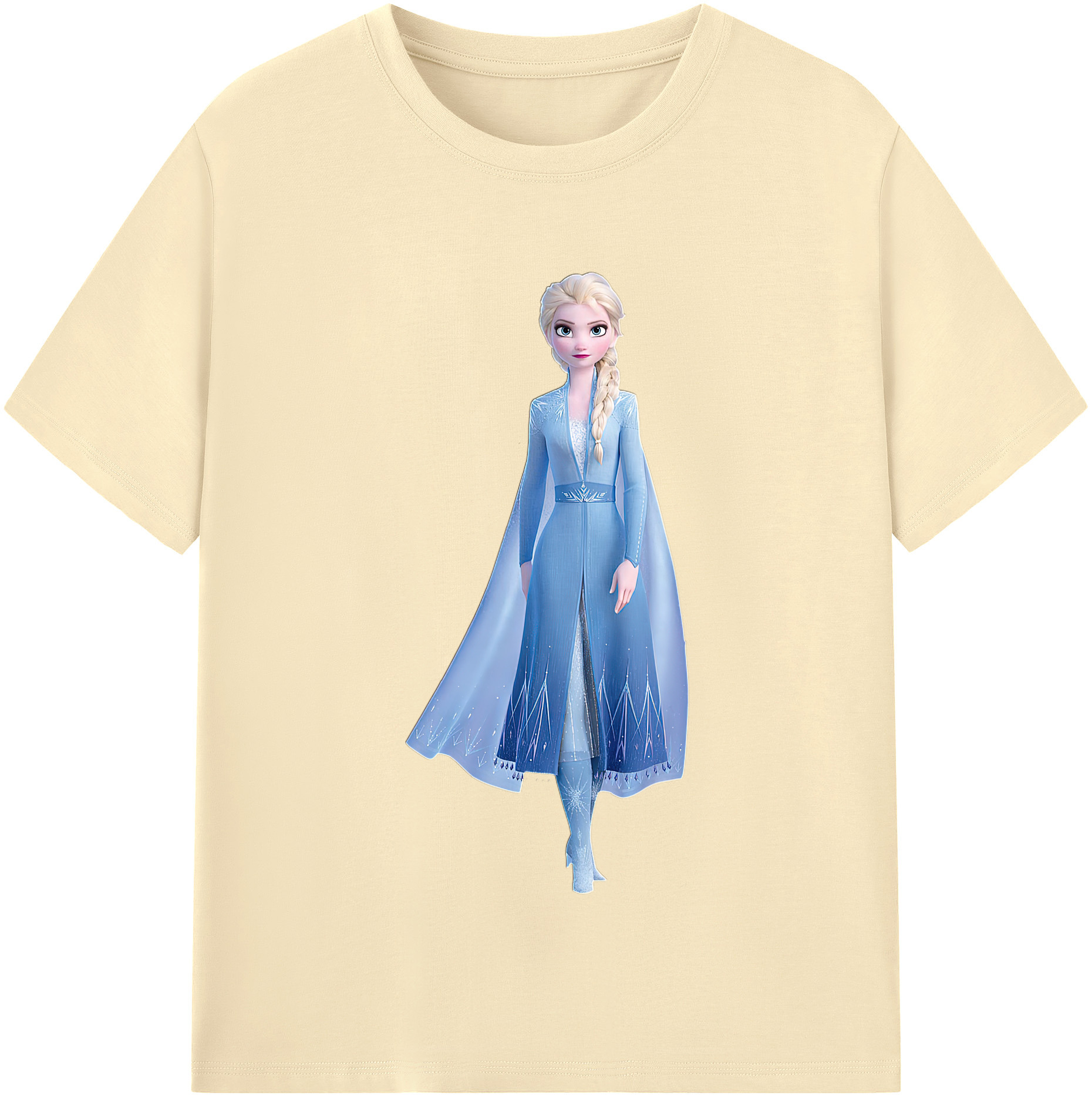（画像用） アナと雪の女王 アンナ エルサ Frozen Anna Elsa 綿100％半袖Tシャツ（フロントプリント）