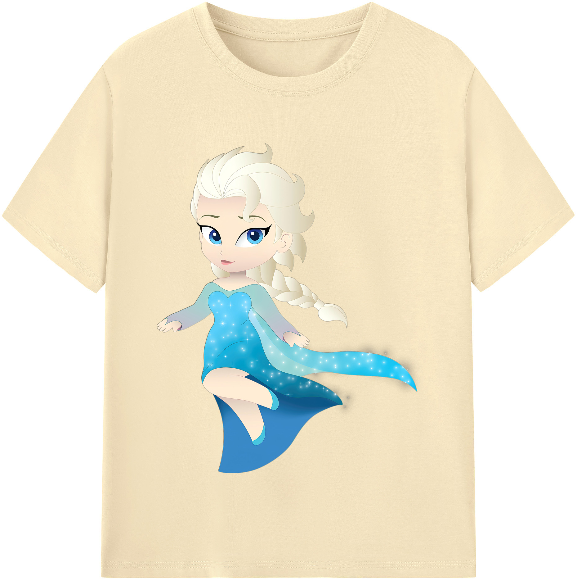 （画像用） アナと雪の女王 アンナ エルサ Frozen Anna Elsa 綿100％半袖Tシャツ（フロントプリント）
