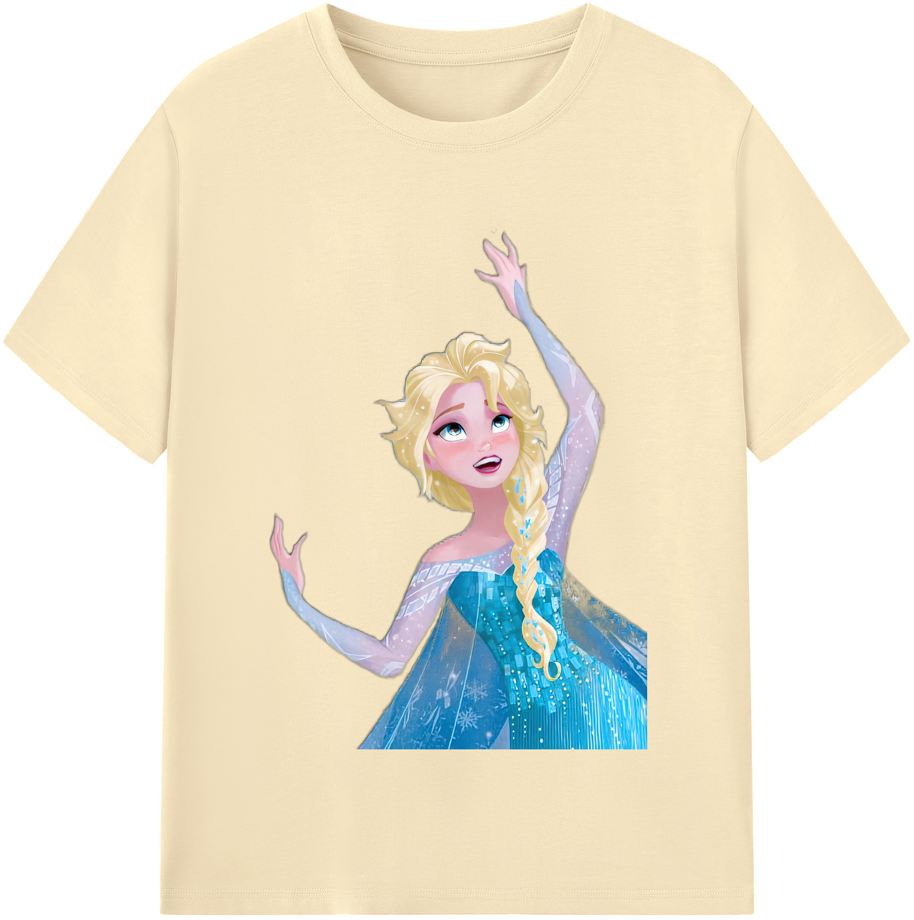（画像用） アナと雪の女王 アンナ エルサ Frozen Anna Elsa 綿100％半袖Tシャツ（フロントプリント）