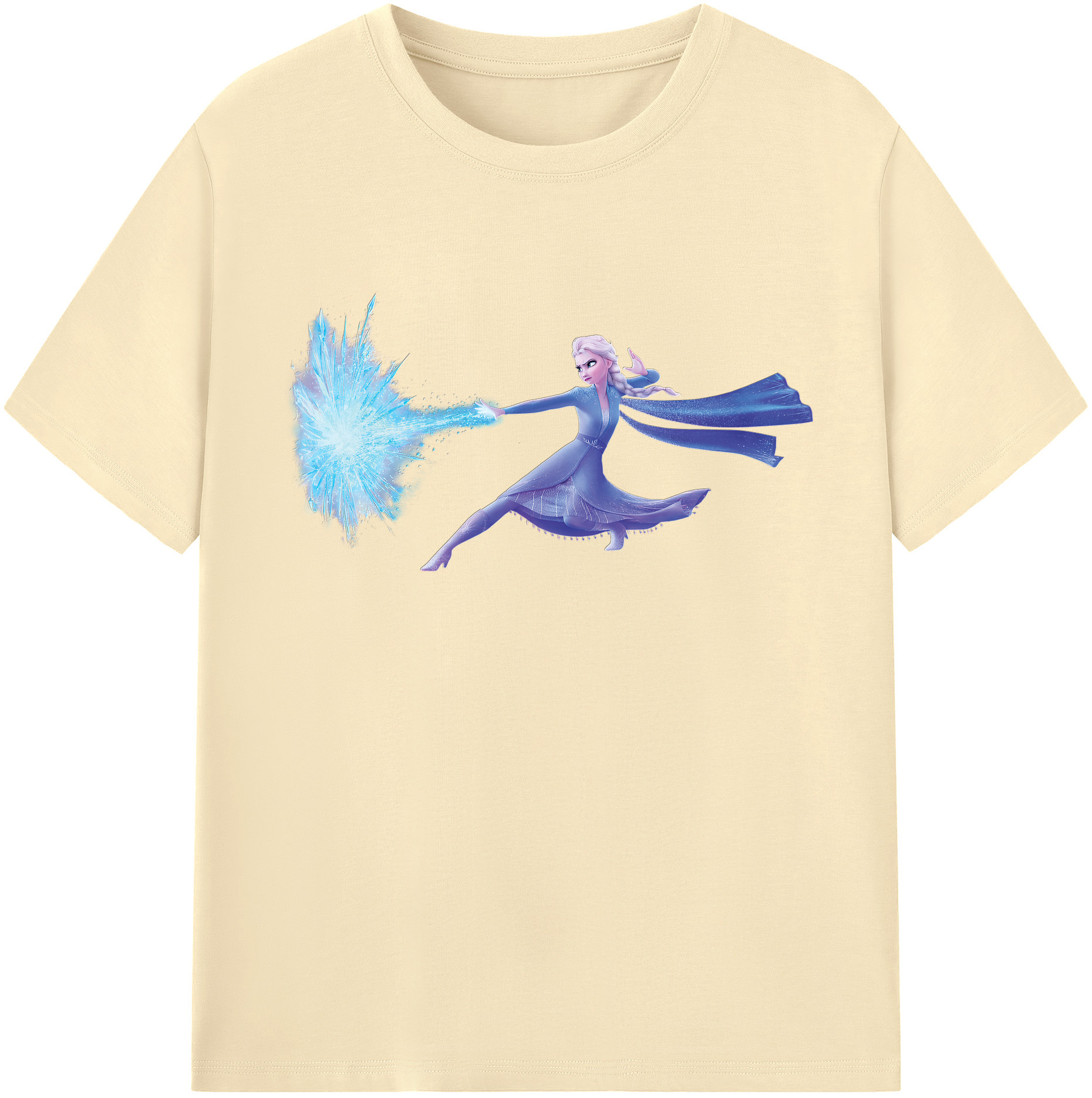 （画像用） アナと雪の女王 アンナ エルサ Frozen Anna Elsa 綿100％半袖Tシャツ（フロントプリント）