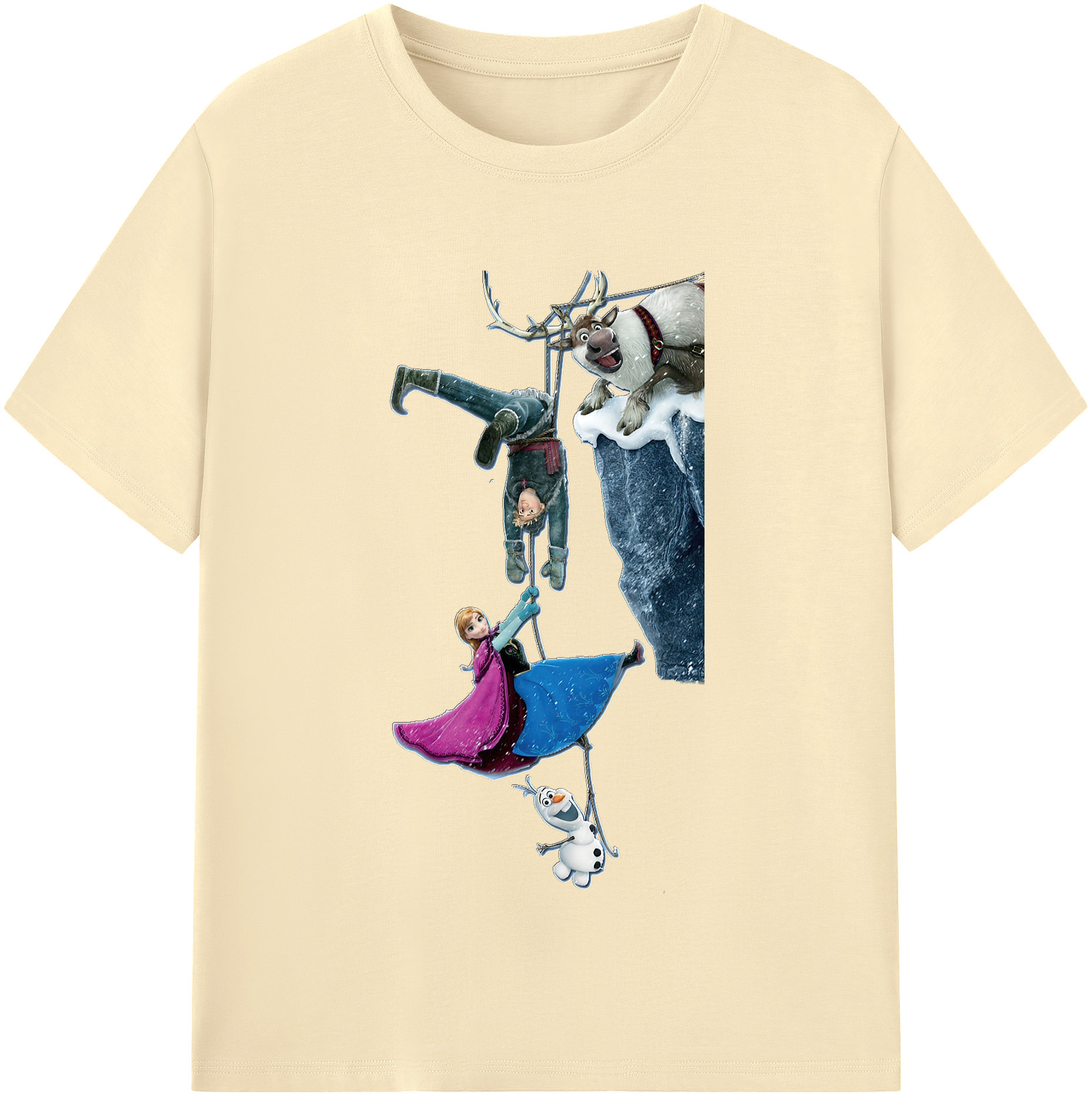 （画像用） アナと雪の女王 アンナ エルサ Frozen Anna Elsa 綿100％半袖Tシャツ（フロントプリント）