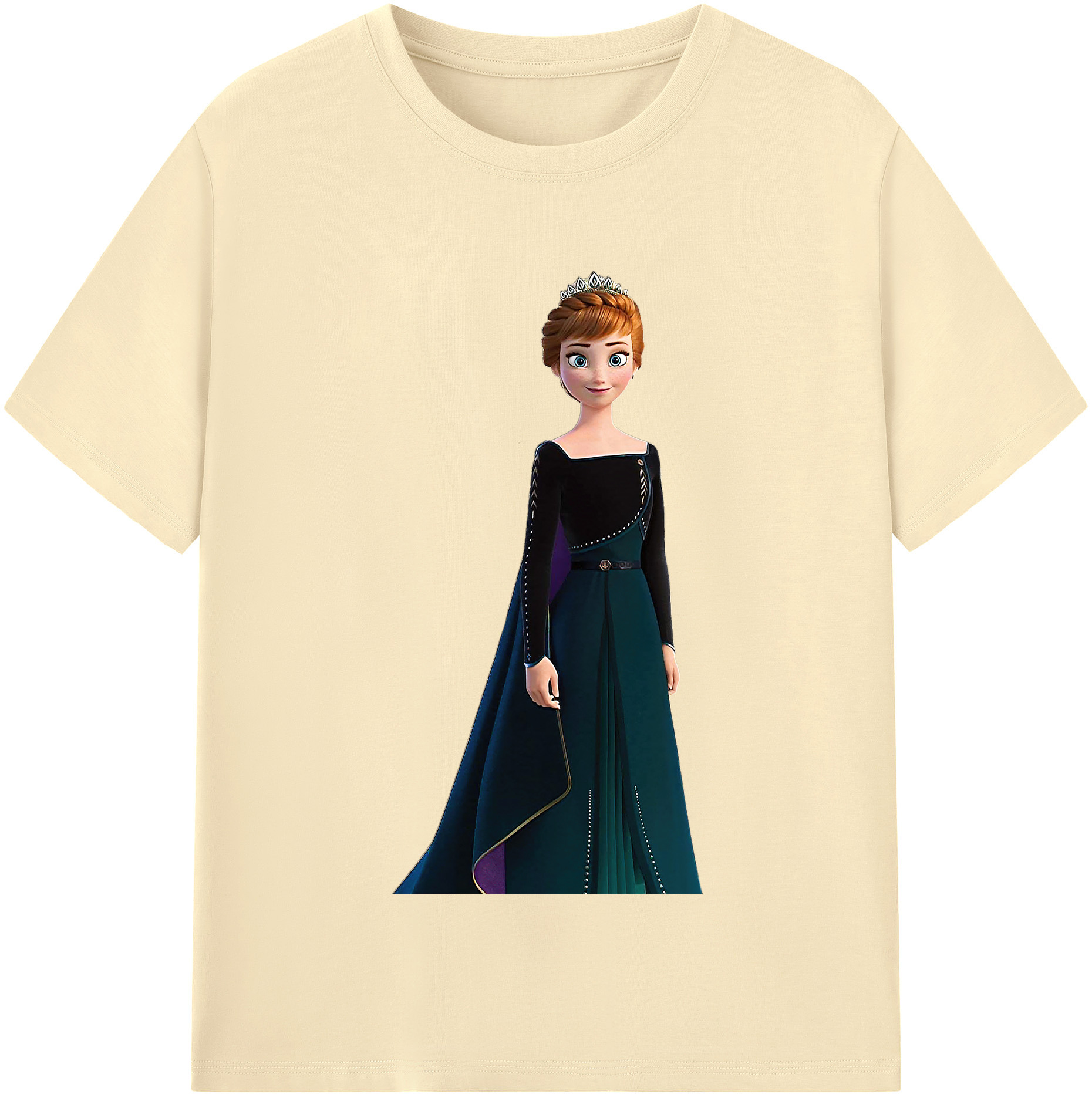 （画像用） アナと雪の女王 アンナ エルサ Frozen Anna Elsa 綿100％半袖Tシャツ（フロントプリント）