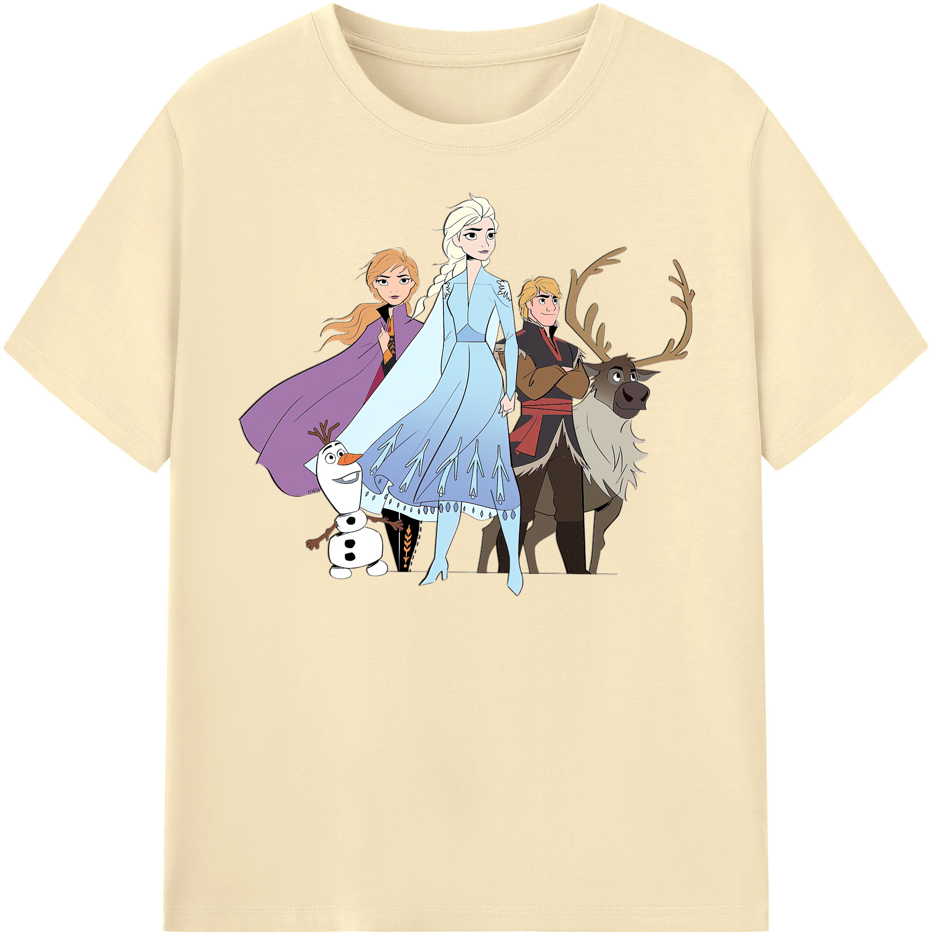 （画像用） アナと雪の女王 アンナ エルサ Frozen Anna Elsa 綿100％半袖Tシャツ（フロントプリント）