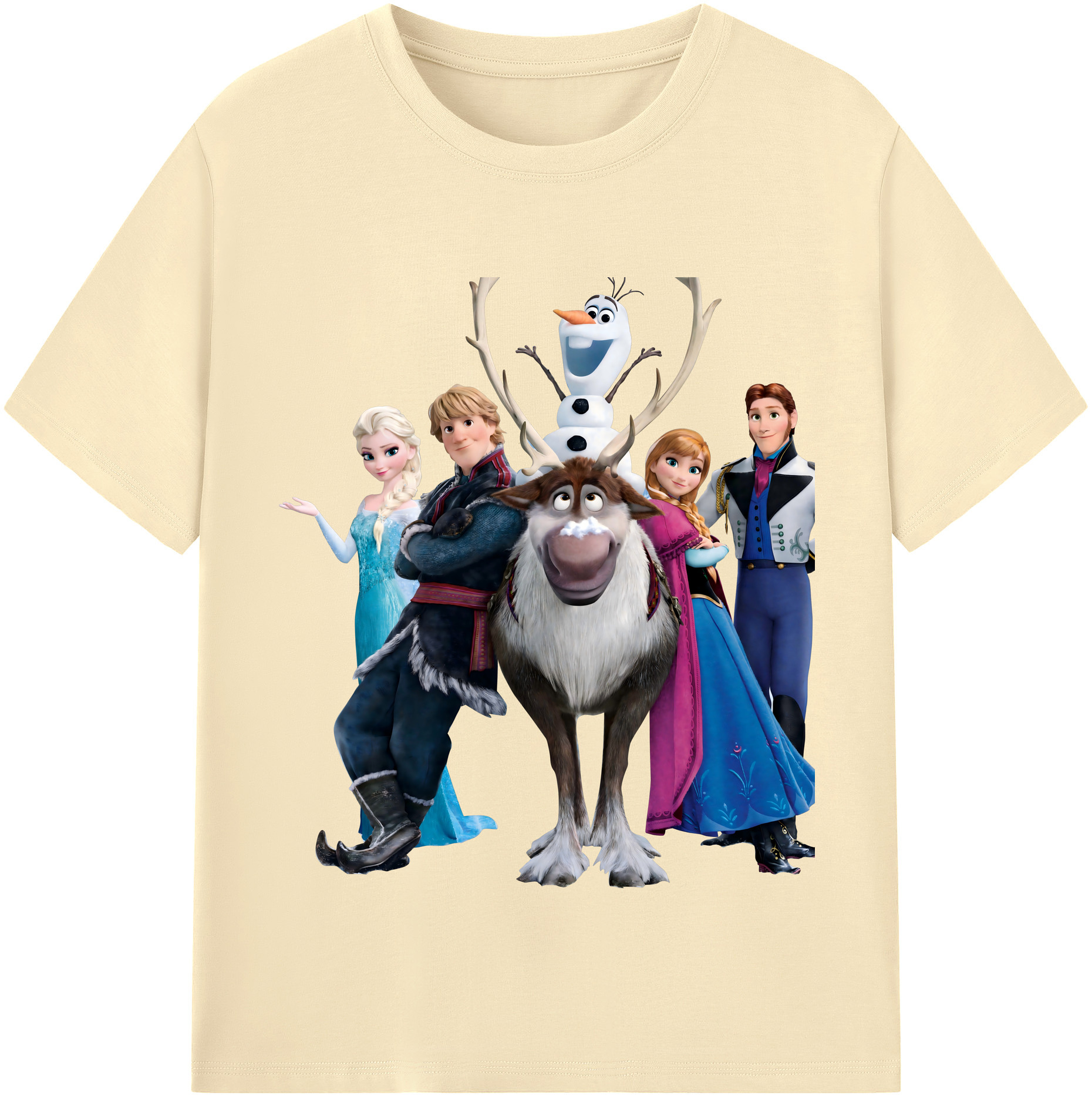 （画像用） アナと雪の女王 アンナ エルサ Frozen Anna Elsa 綿100％半袖Tシャツ（フロントプリント）