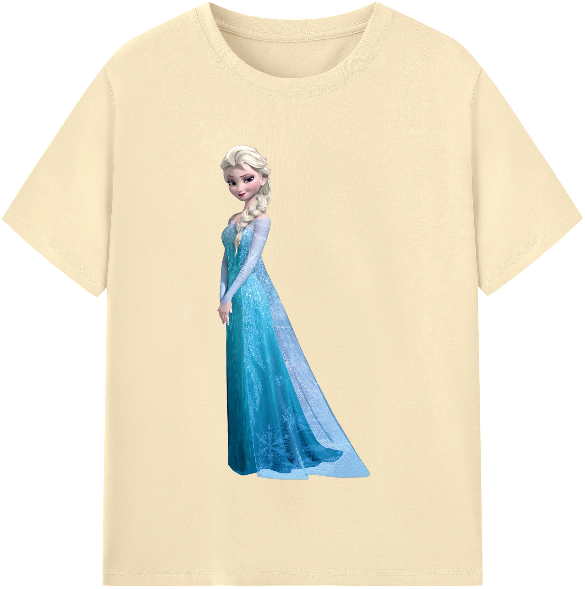 （画像用） アナと雪の女王 アンナ エルサ Frozen Anna Elsa 綿100％半袖Tシャツ（フロントプリント）