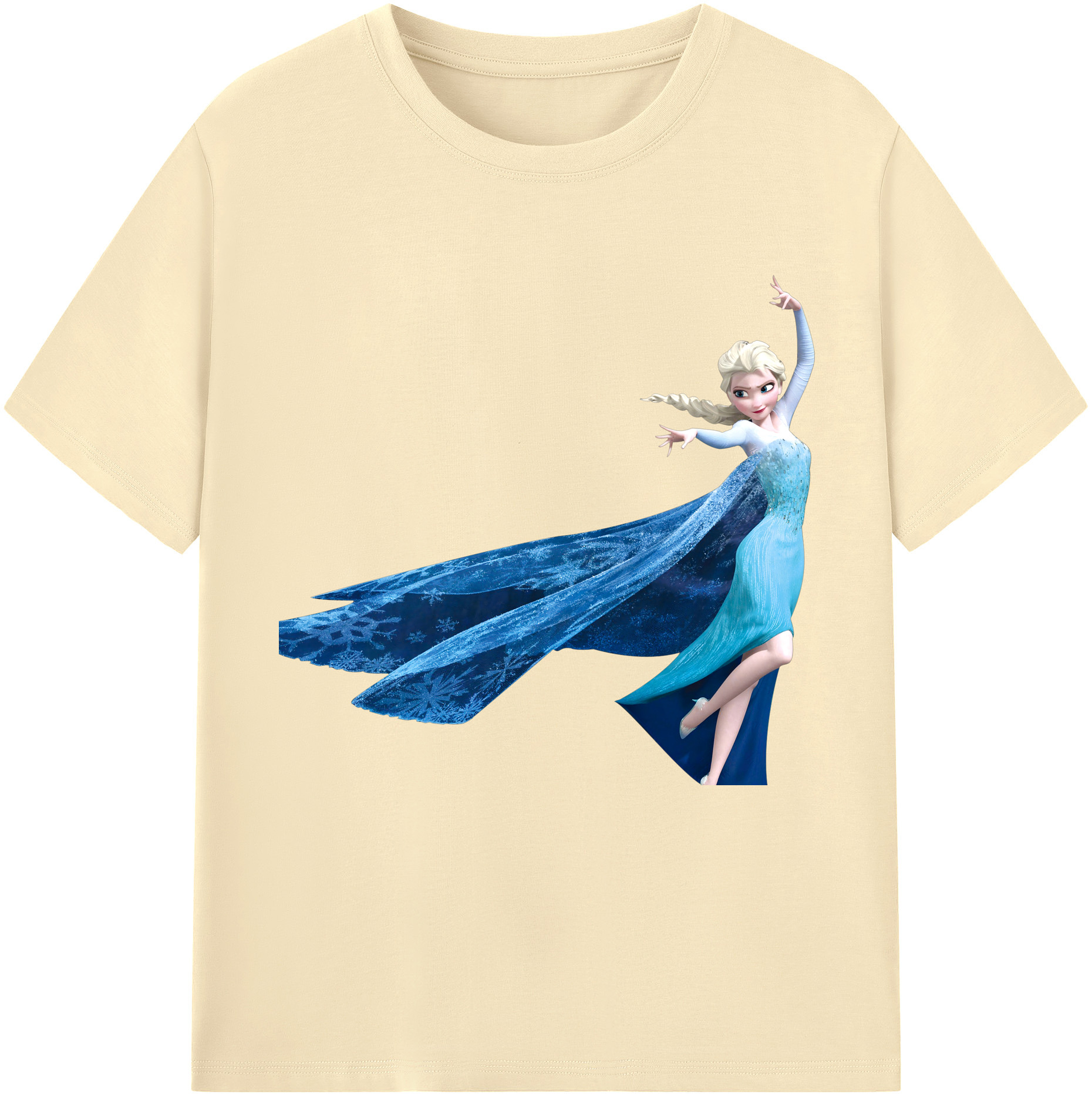 （画像用） アナと雪の女王 アンナ エルサ Frozen Anna Elsa 綿100％半袖Tシャツ（フロントプリント）