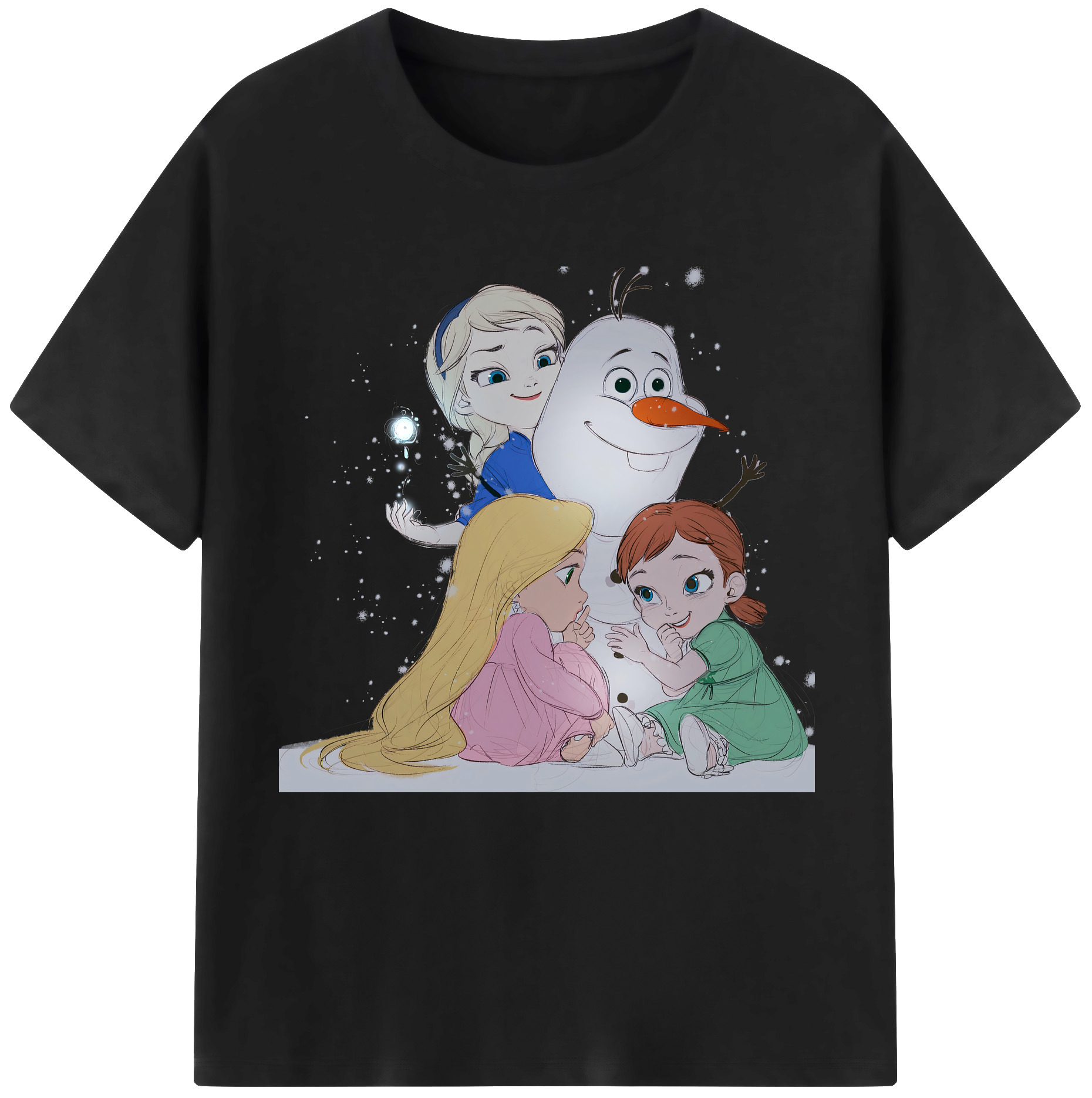 （画像用） アナと雪の女王 アンナ エルサ Frozen Anna Elsa 綿100％半袖Tシャツ（フロントプリント）