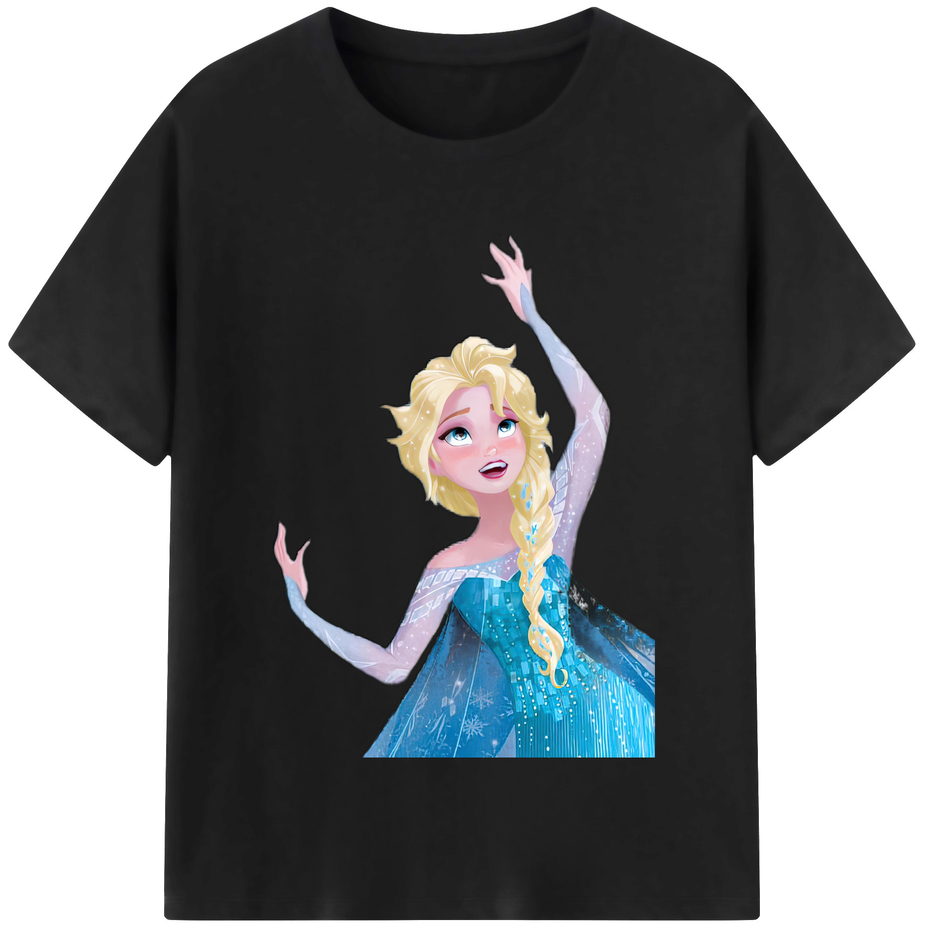 （画像用） アナと雪の女王 アンナ エルサ Frozen Anna Elsa 綿100％半袖Tシャツ（フロントプリント）