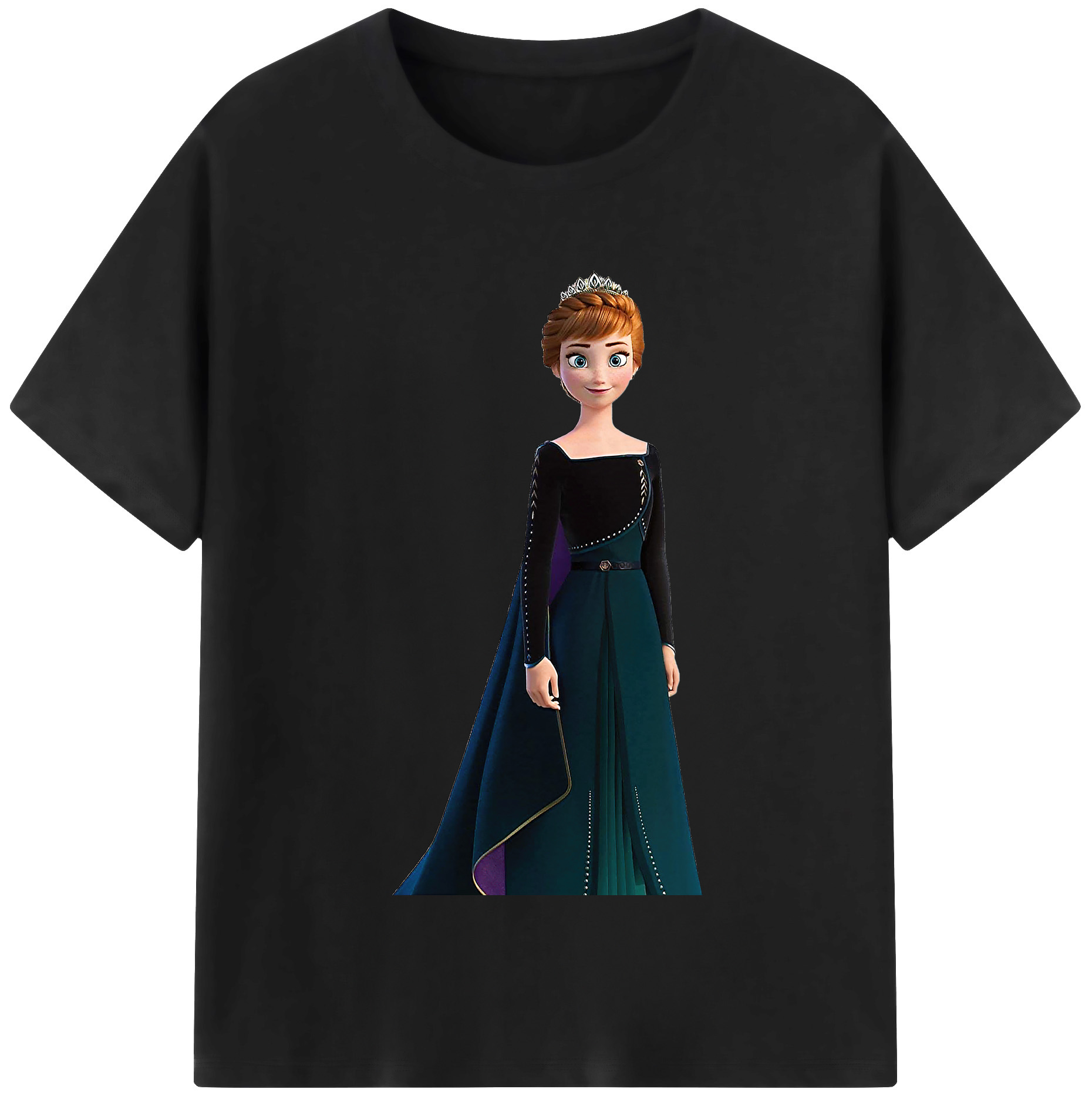 （画像用） アナと雪の女王 アンナ エルサ Frozen Anna Elsa 綿100％半袖Tシャツ（フロントプリント）